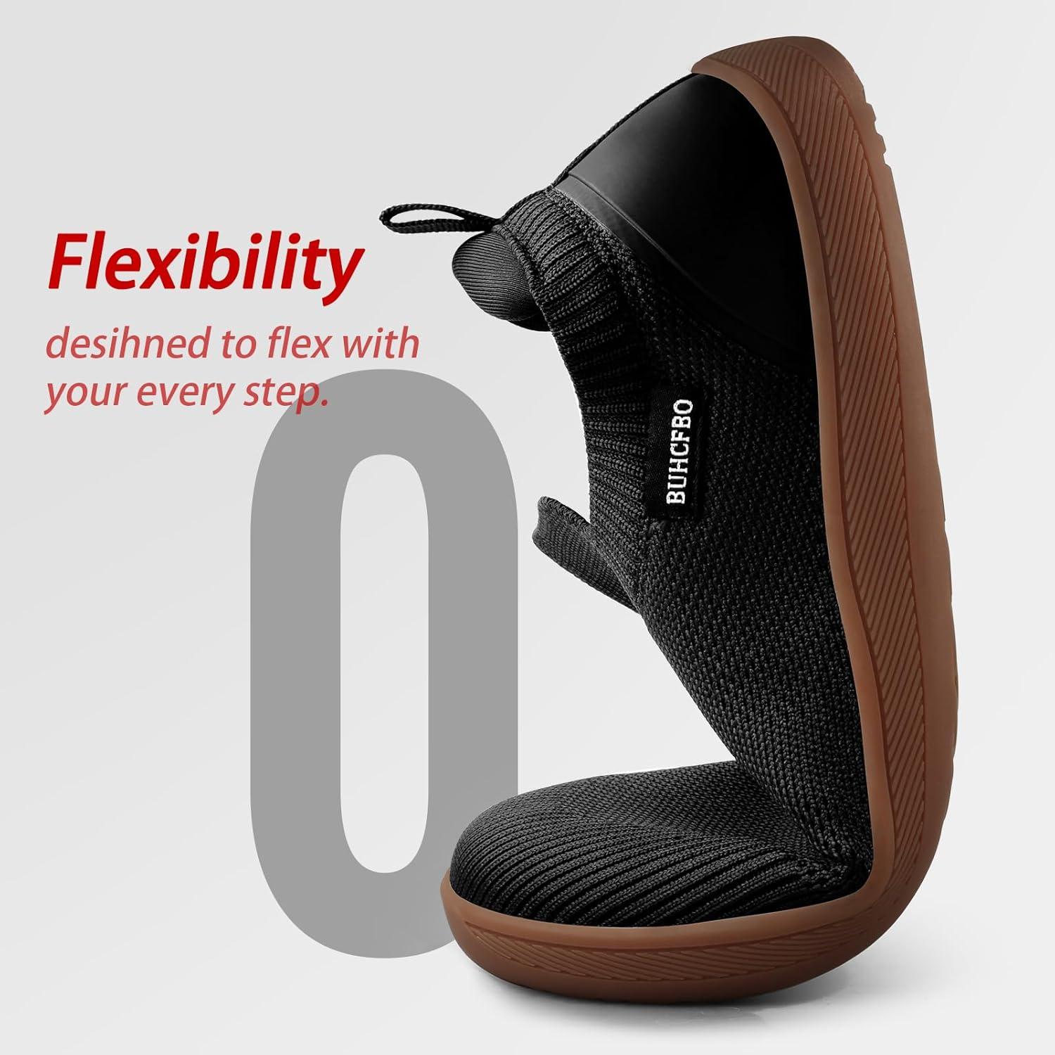 Zapatos Minimalistas Hombre BUHCFBO Punta Ancha Slip On