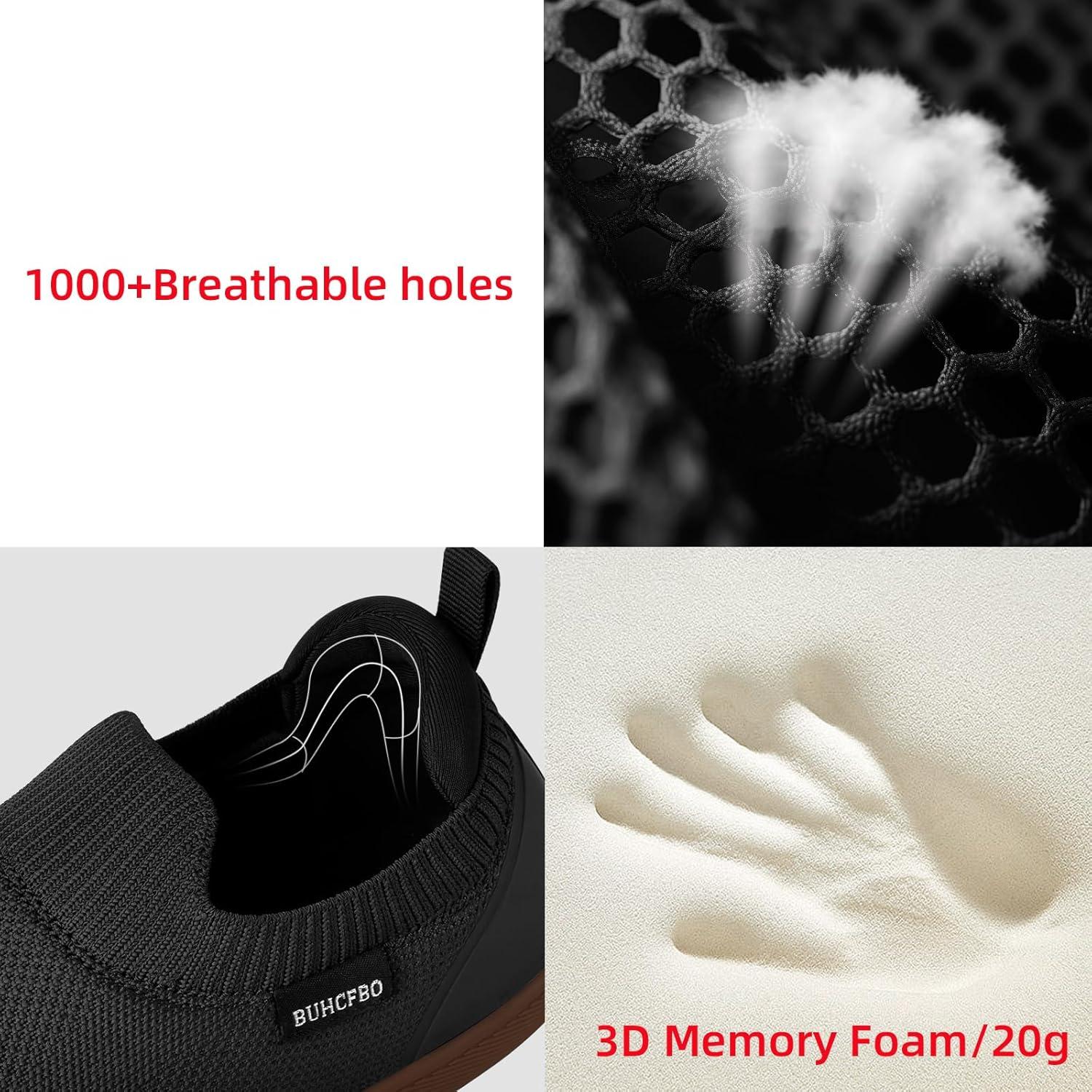 Zapatos Minimalistas Hombre BUHCFBO Punta Ancha Slip On