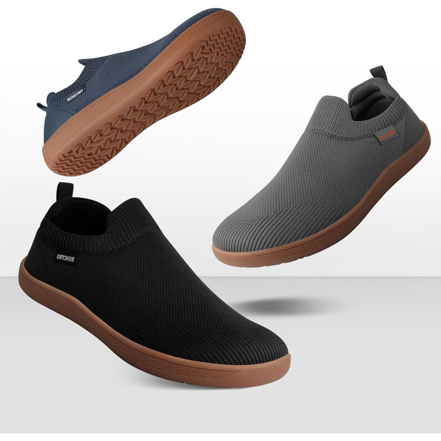 Zapatos Minimalistas Hombre BUHCFBO Punta Ancha Slip On