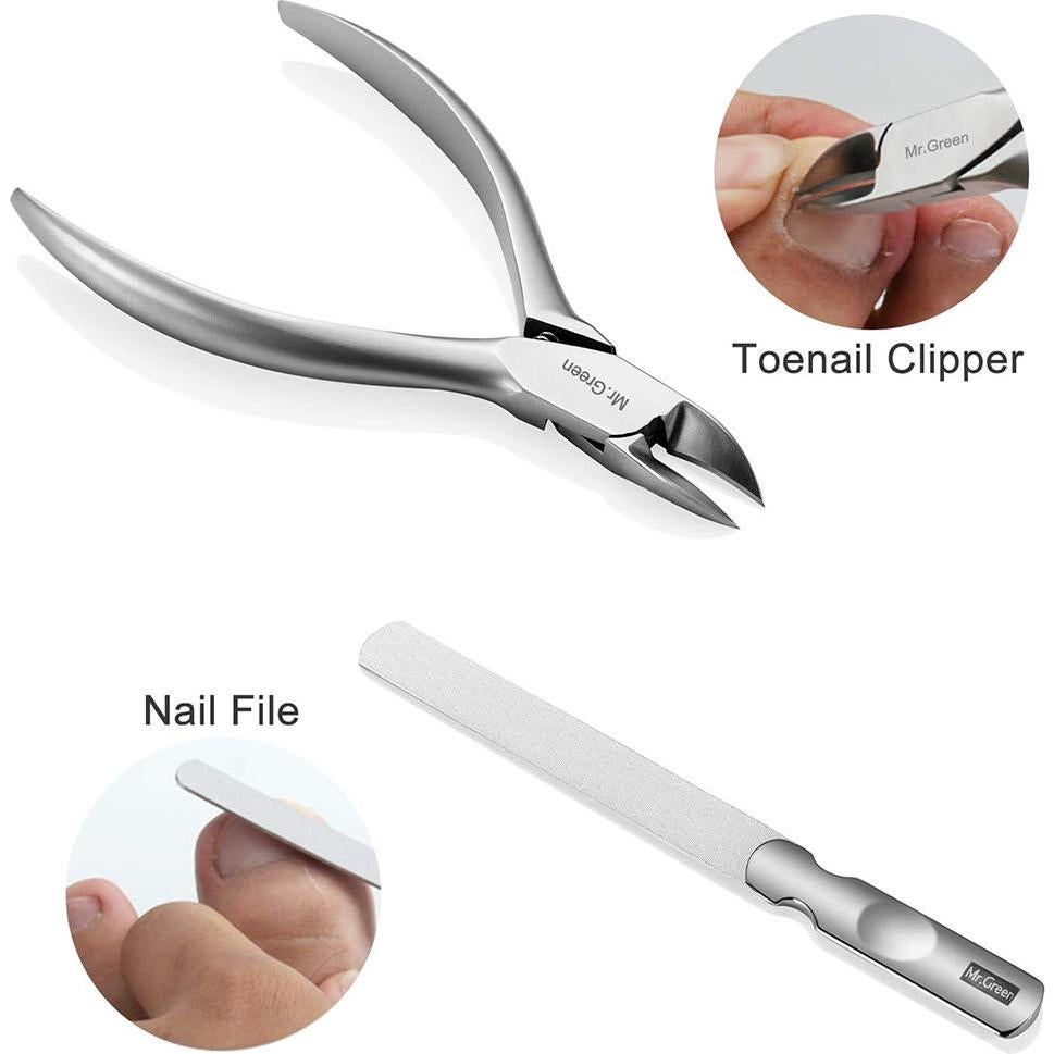 Juego de Manicura 4 Piezas MR.GREEN Acero Inoxidable Profesional
