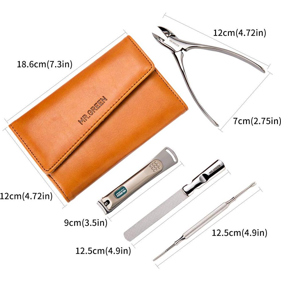 Juego de Manicura 4 Piezas MR.GREEN Acero Inoxidable Profesional