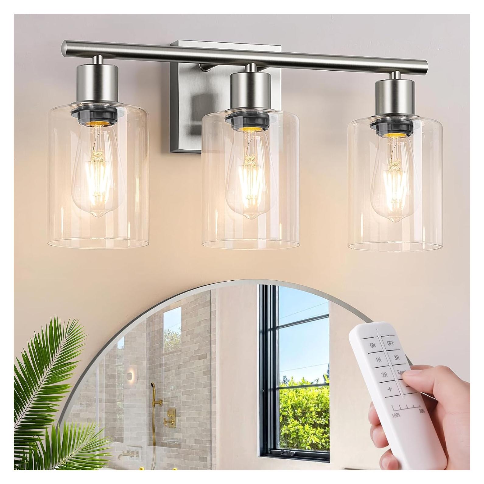 Aplique de Pared Brightever 3 Luces Recargable Dimmable Niquel