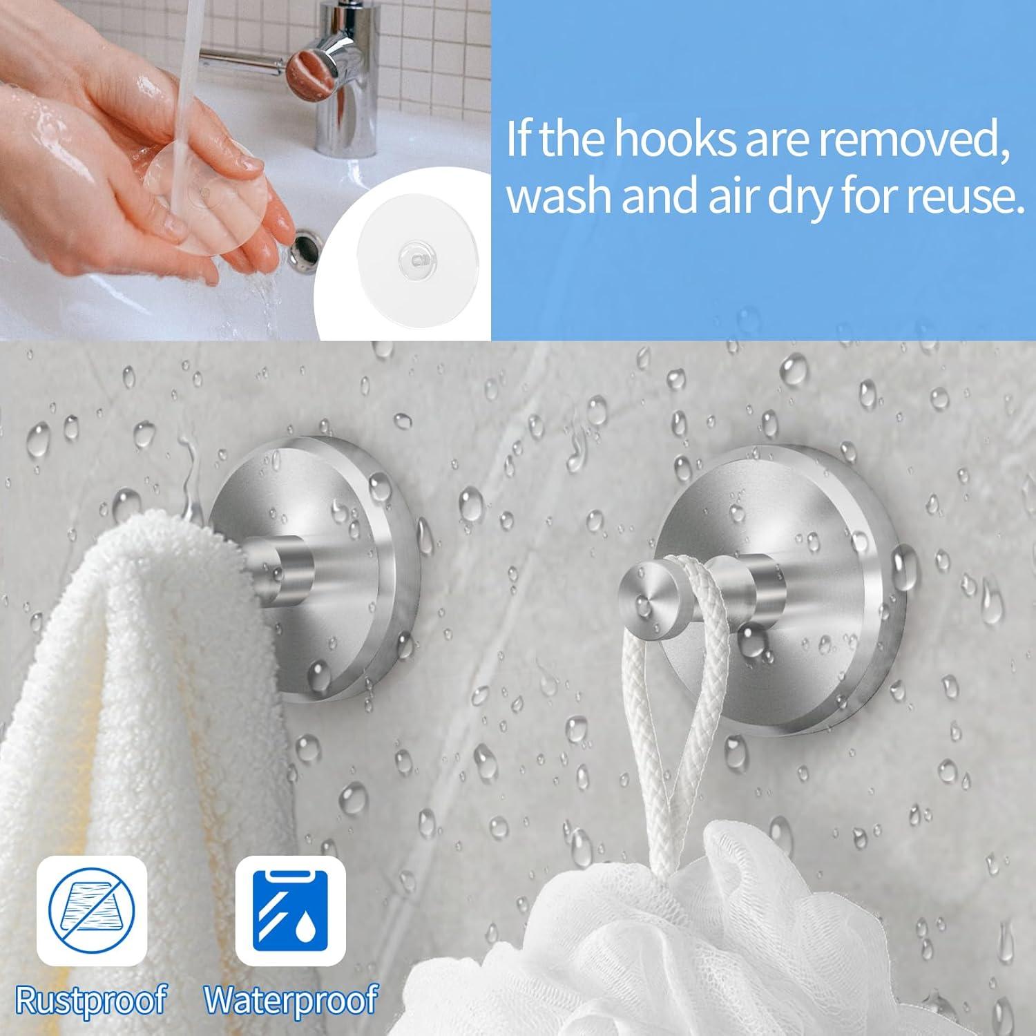 Ganchos de Ventosa JUYSON 2 Paquete Acero Inoxidable Niquelado