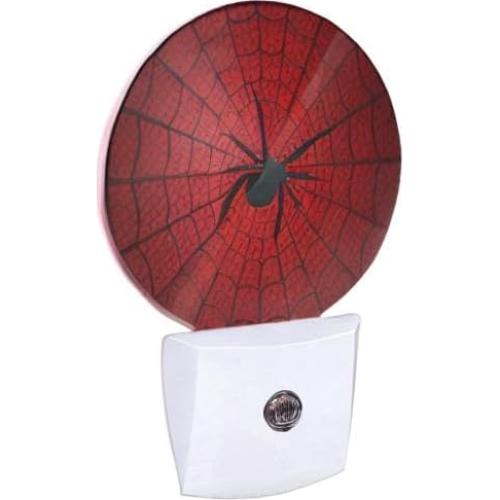 Luz Nocturna Redonda LED Uanvaha Araña Roja y Negra 0.5W