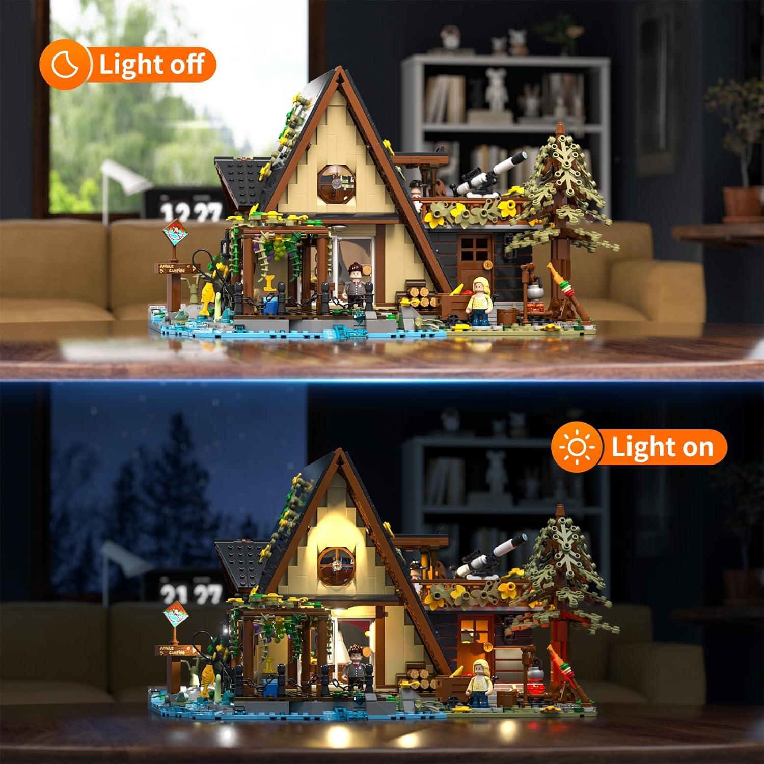 Set de Bloques Iluminados FUNWHOLE Chalet A-Frame 2061 Piezas