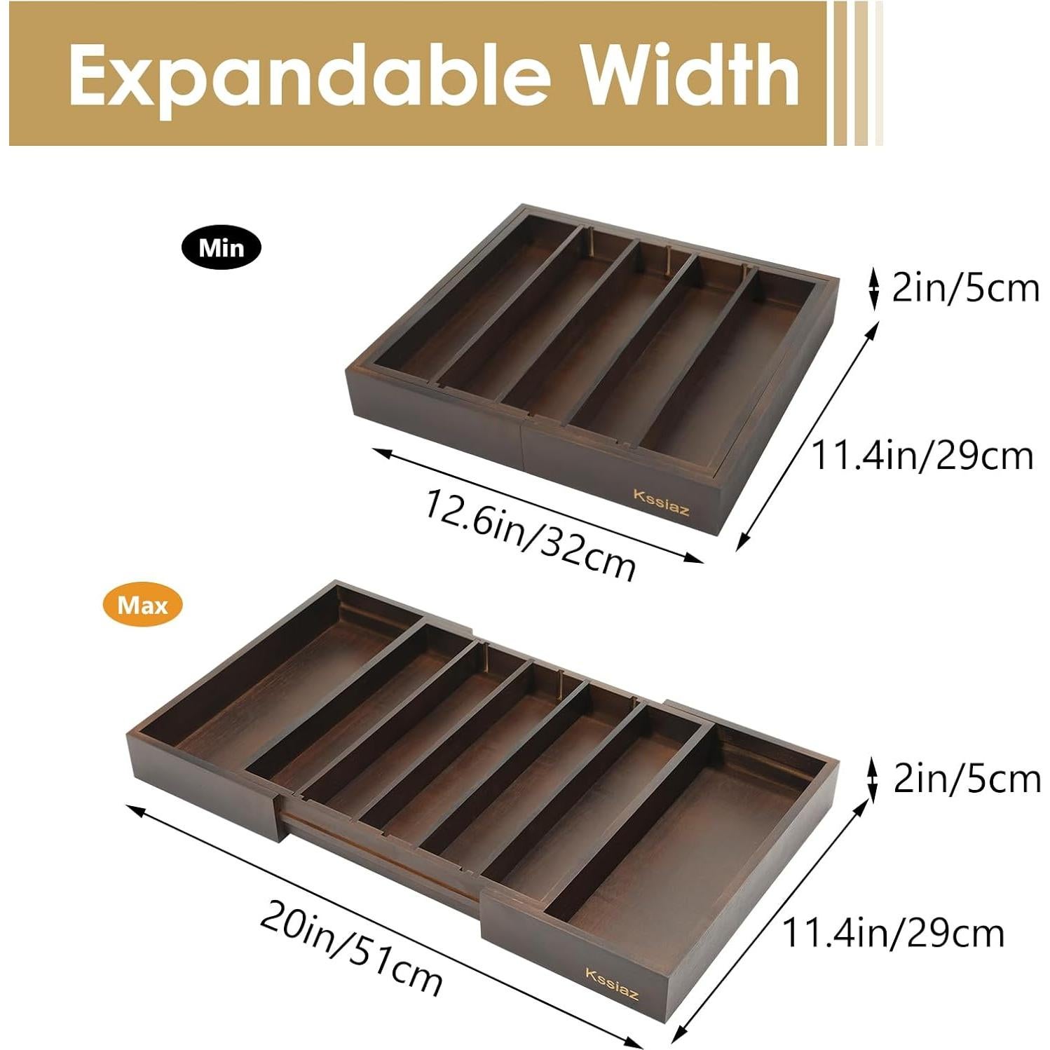 Cajón organizador de cápsulas de café Kssiaz marrón 32-51 cm