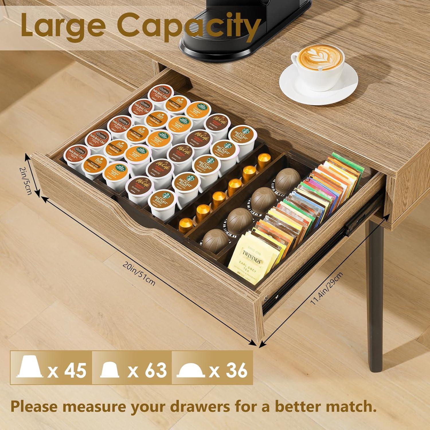 Cajón organizador de cápsulas de café Kssiaz marrón 32-51 cm