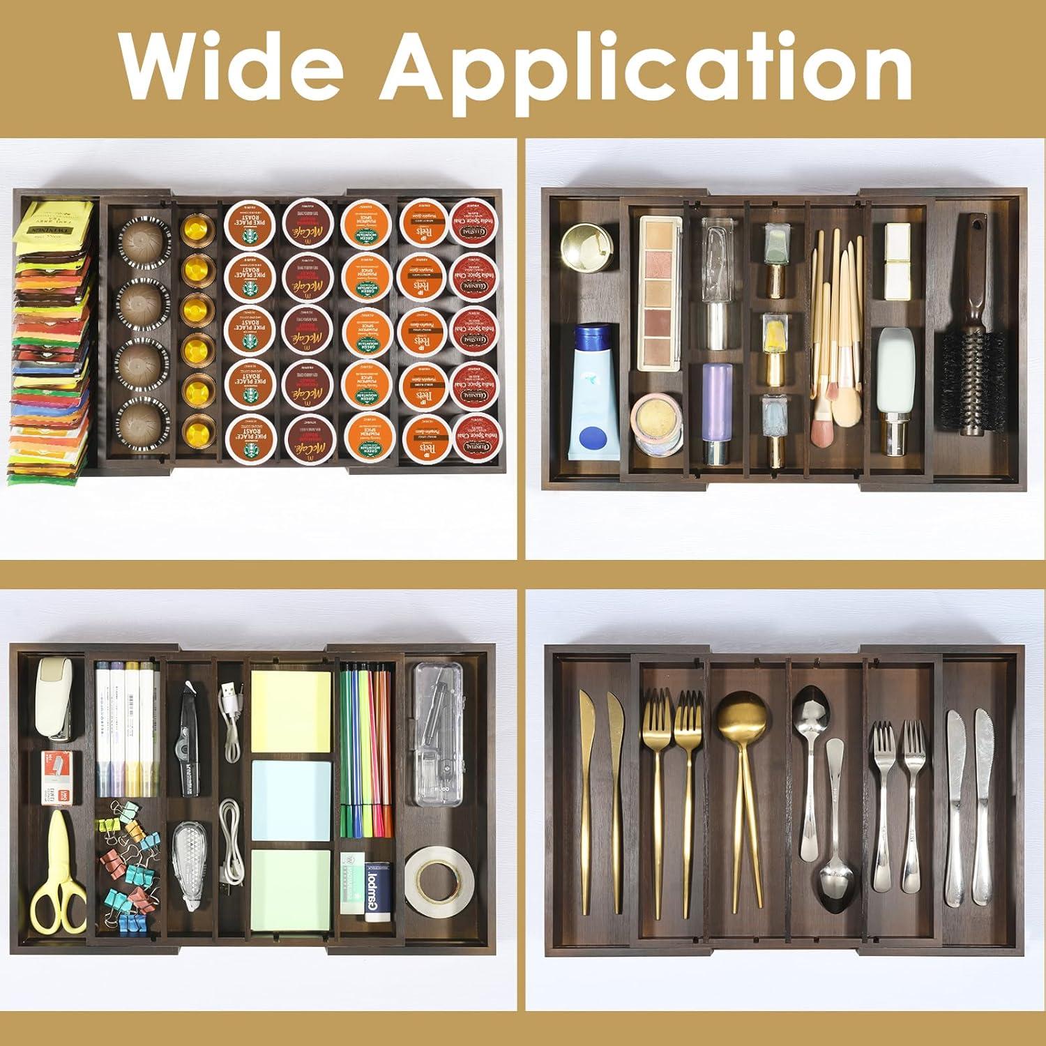 Cajón organizador de cápsulas de café Kssiaz marrón 32-51 cm