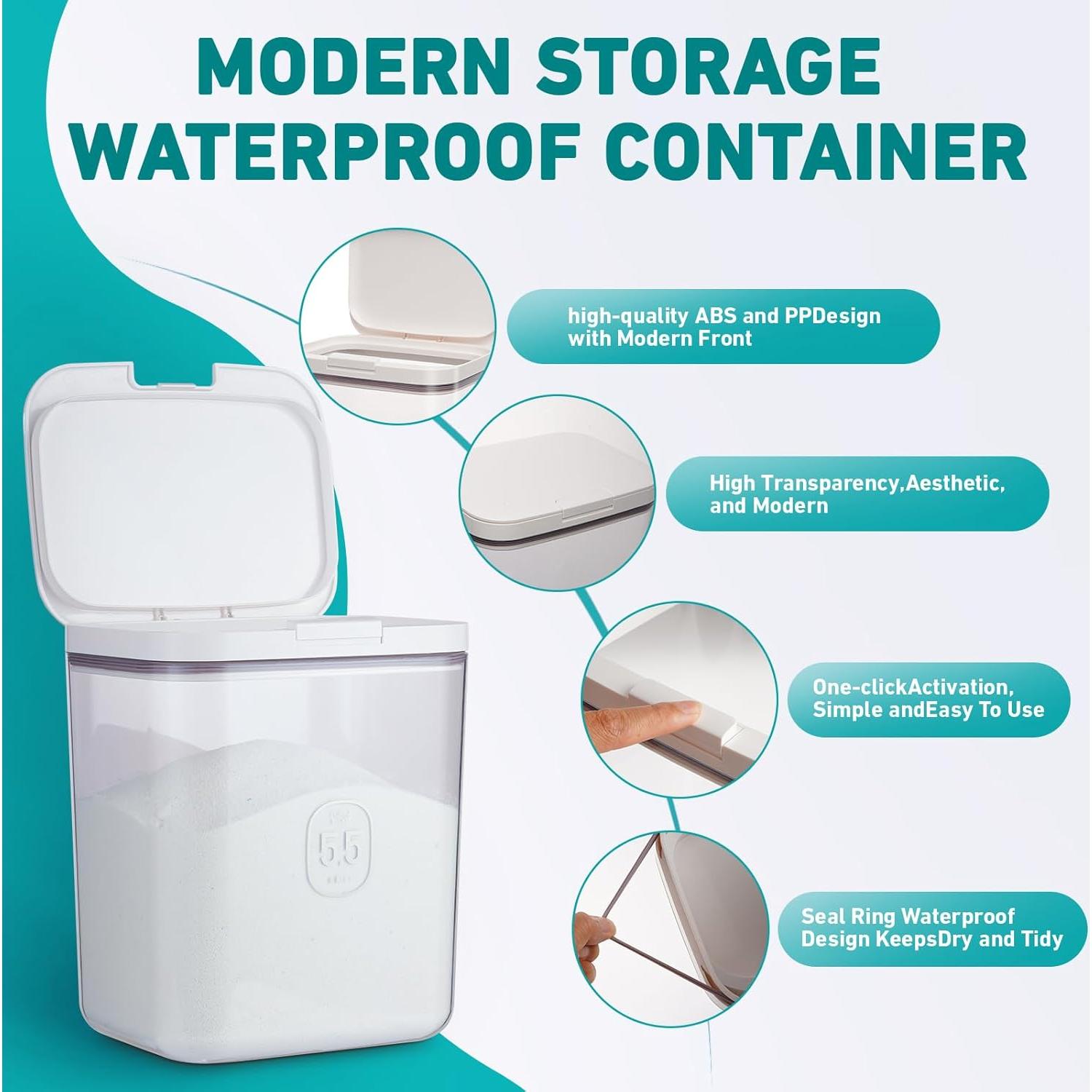 Contenedor de Polvo de Lavandería FACULX 8.3L con Tapa Hermética