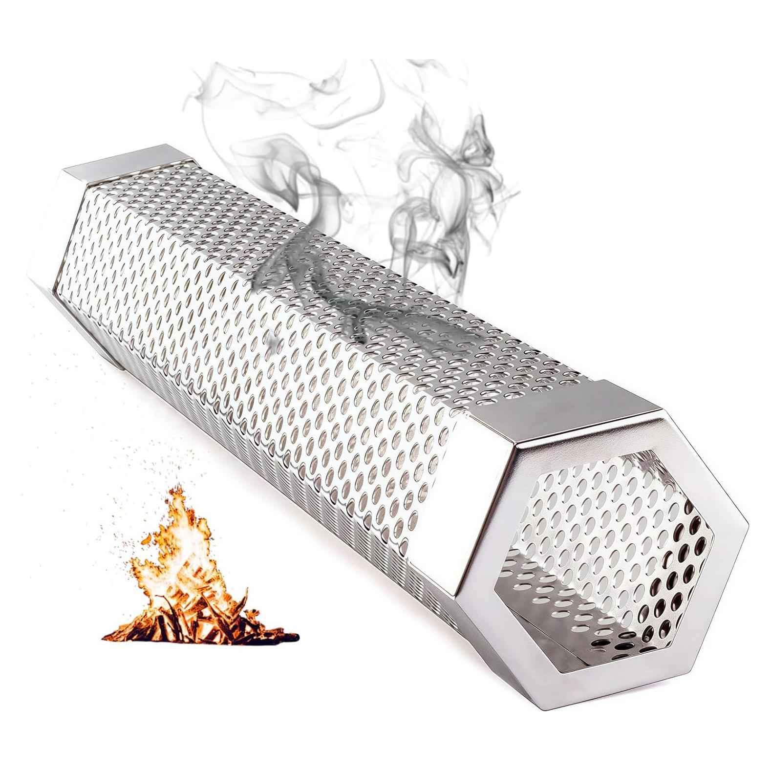 Tubo de Humo LOVEERCT 30 cm Acero Inoxidable para Parrilla