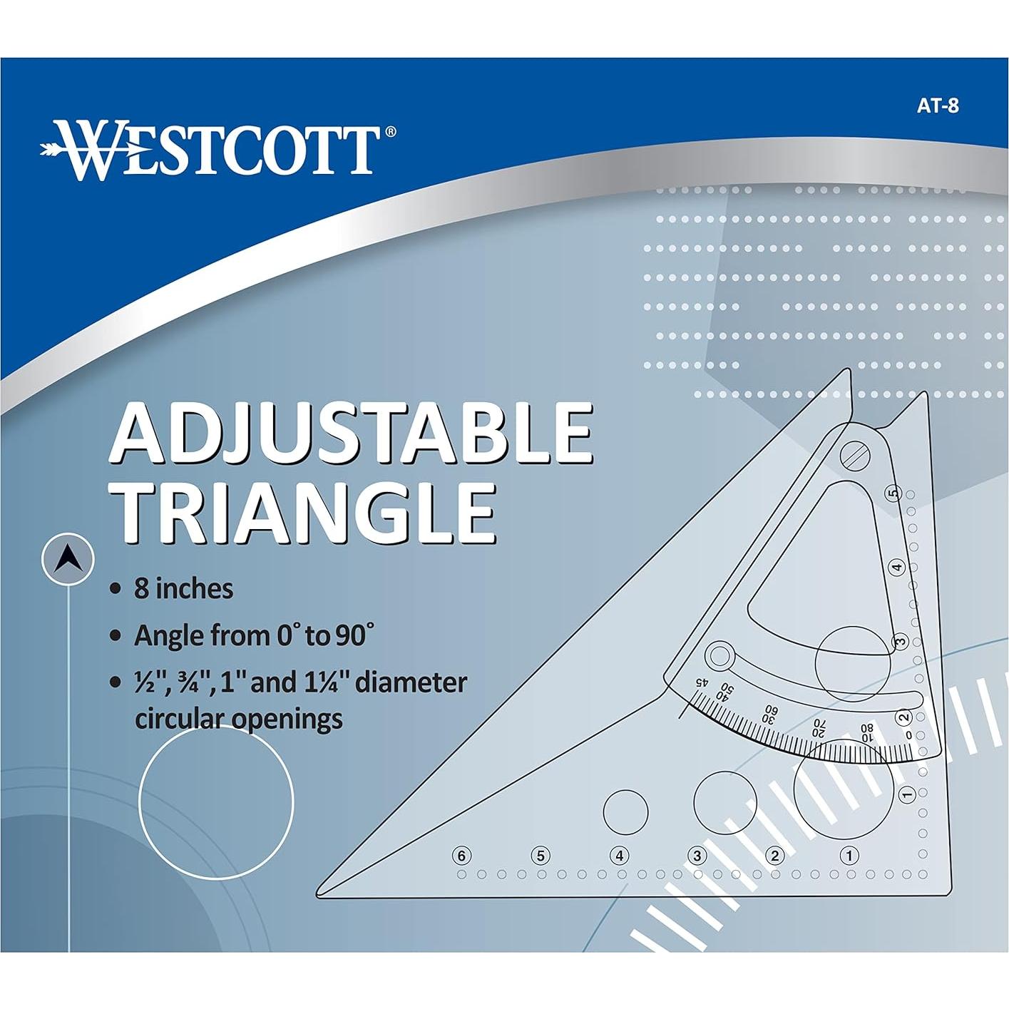 Escala Triangular Ajustable Westcott 20.3 cm Transparente