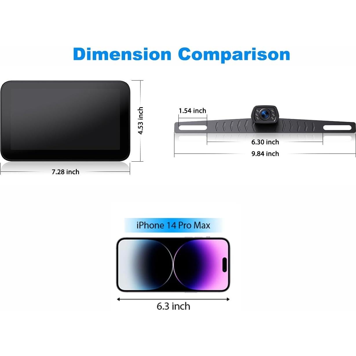 Kit Cámara de Respaldo con Monitor 7" HD 1080P ZEROXCLUB