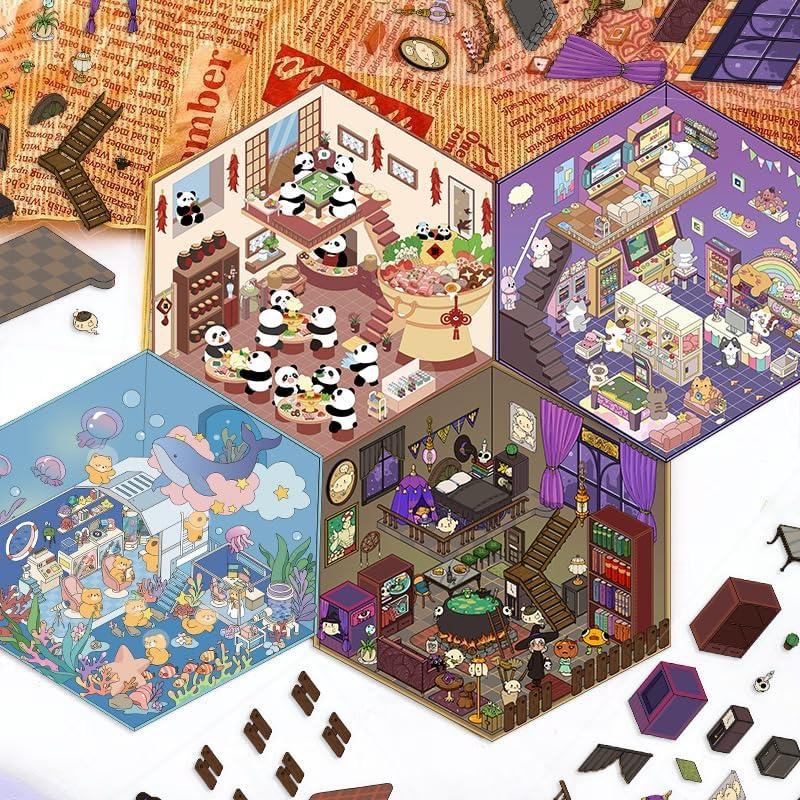 9 Paquetes de Pegatinas 3D DIY Hilikol para Decoración Creativa