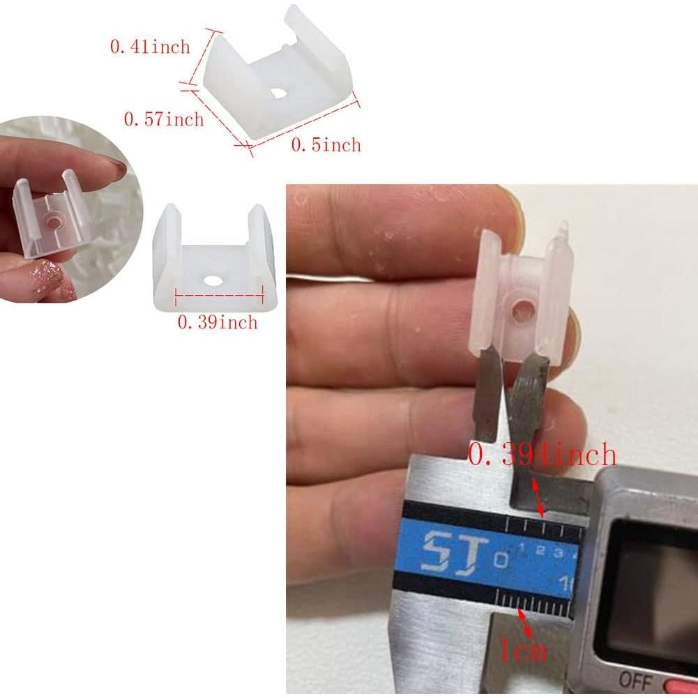 120 Clips de Montaje para Tiras de Luz LED 10mm - GHR00101