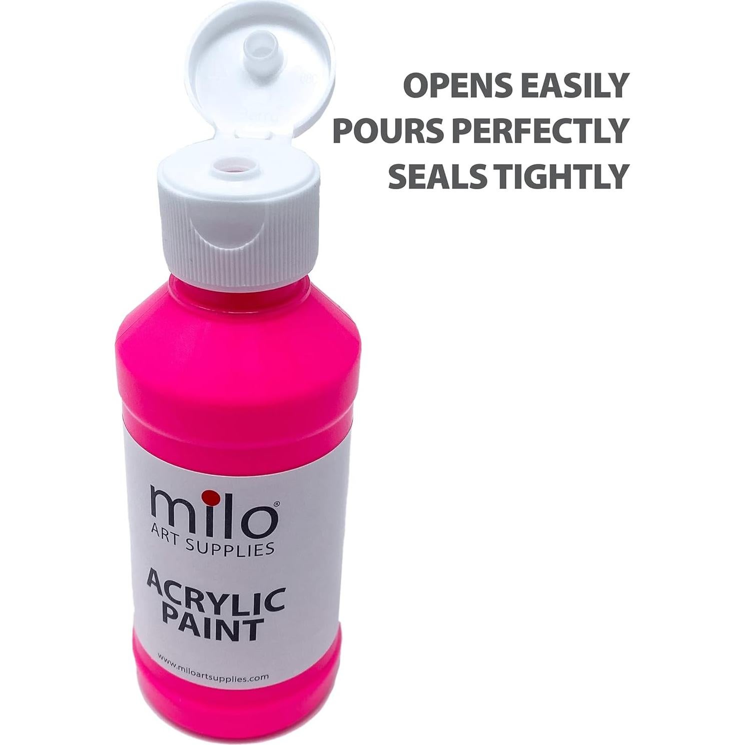 Juego de Pintura Acrílica Fluorescente Milo 6 Colores 4 oz