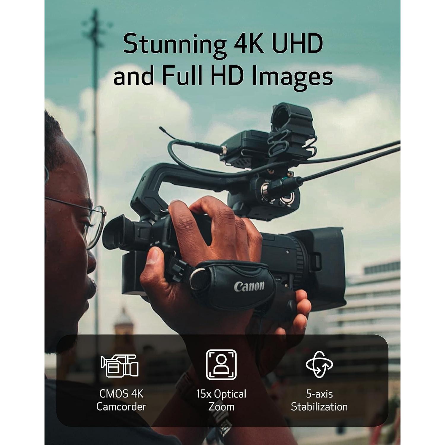 Cámara de video profesional Canon XA70 4K UHD 15x Zoom