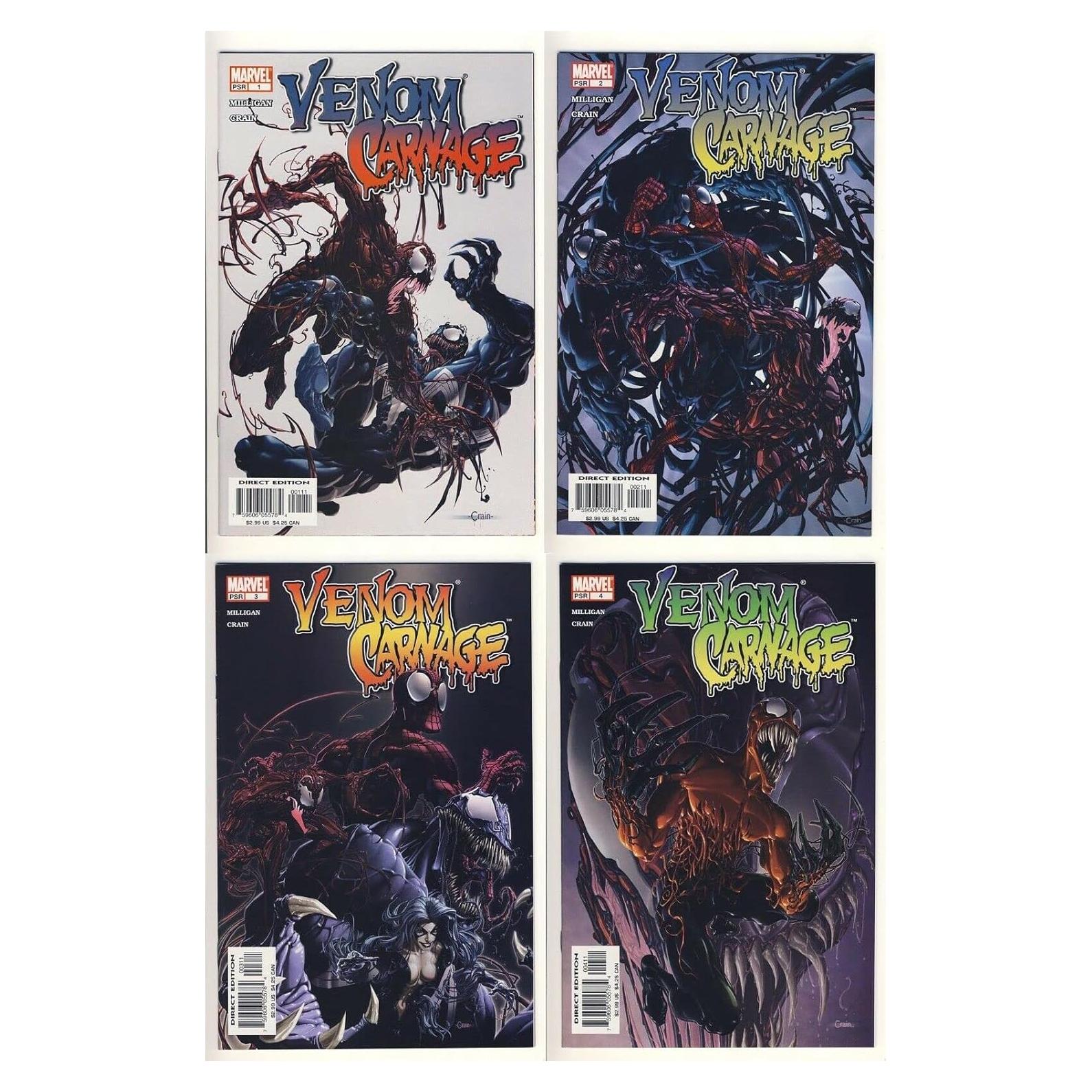 Cómics Venom vs Carnage Completo 1-4 Gold Key Español
