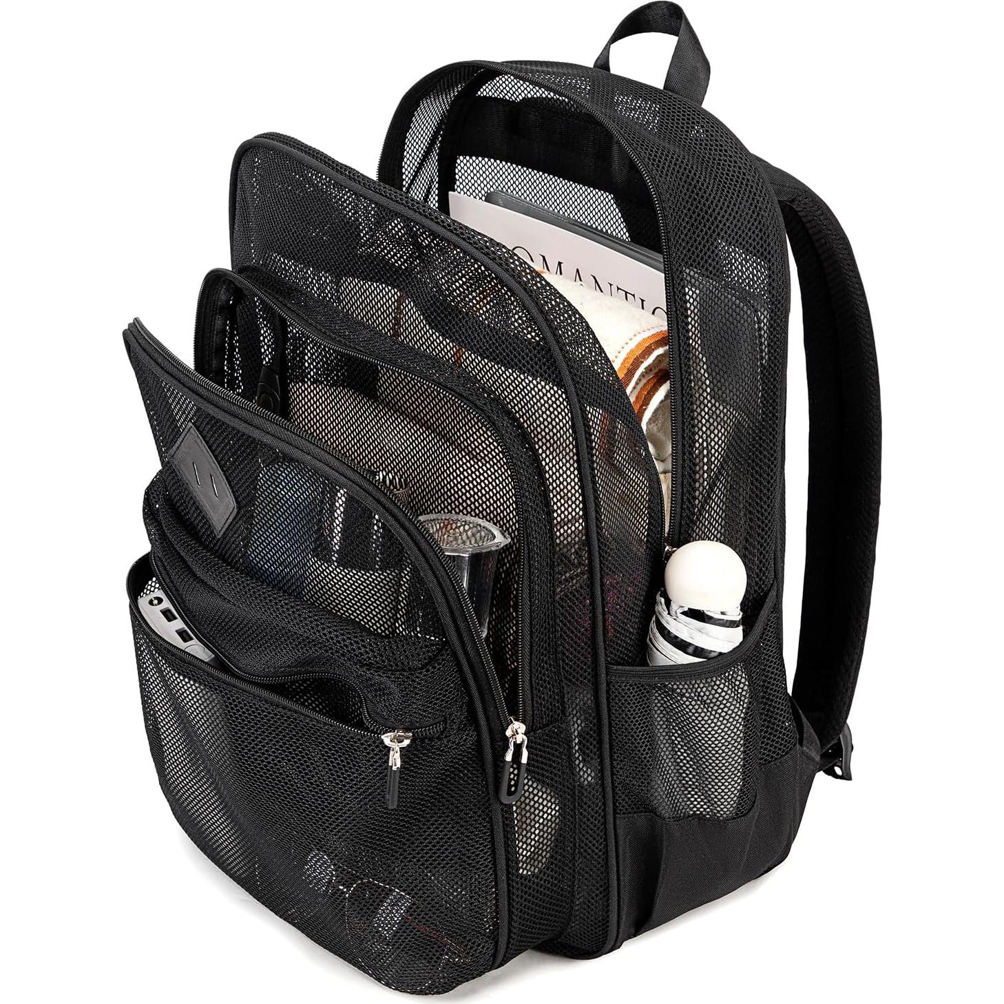 Mochila de Malla Resistente MOONBABY 33x14x44cm Negra