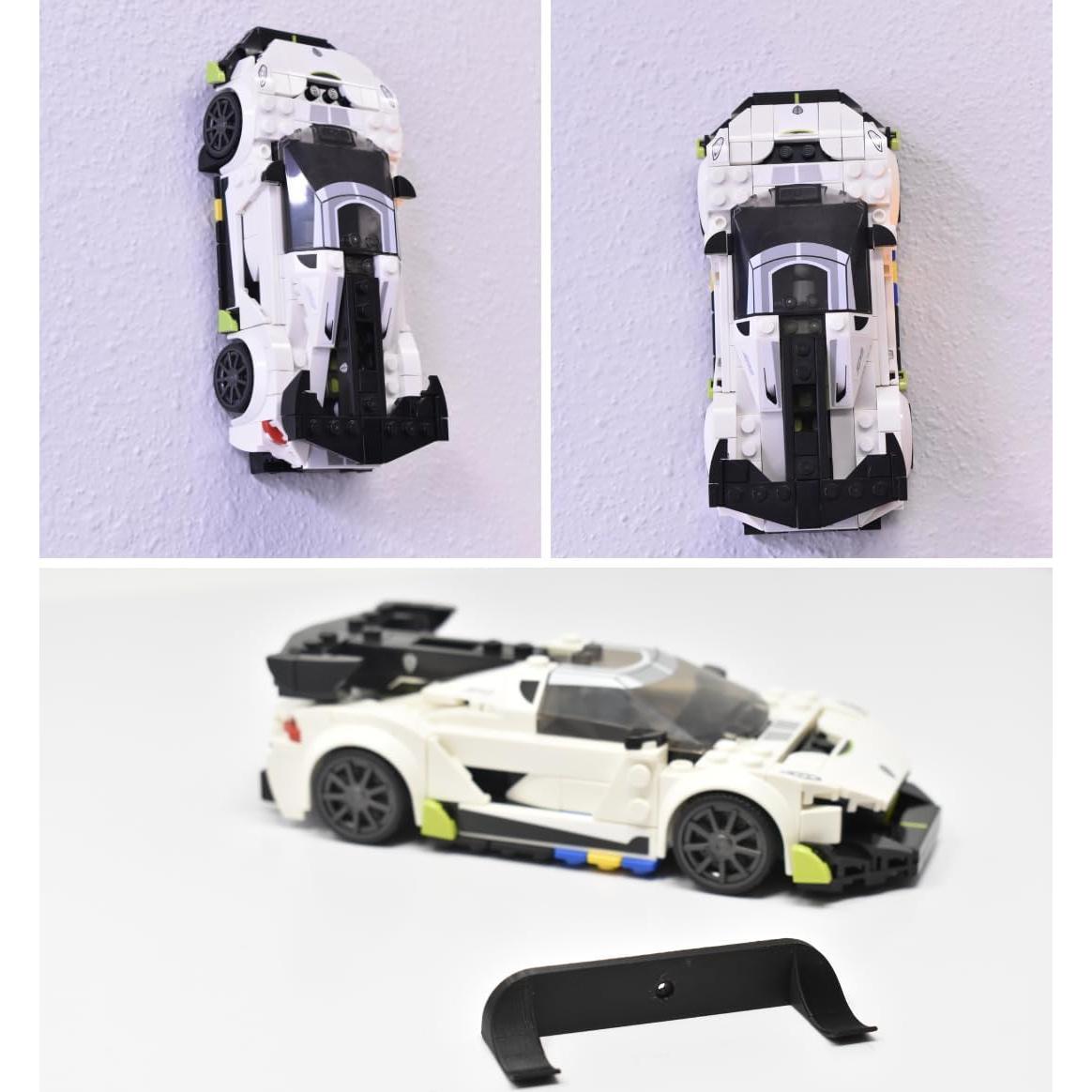 Soporte de Pared para Autos Lego Speed Champions - Negro - 10 Pzas