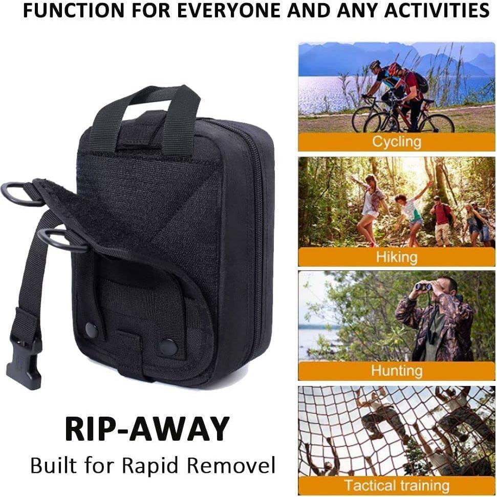 Kit de Trauma IFAK Mejorado 74 Piezas Bolsa Molle Negra