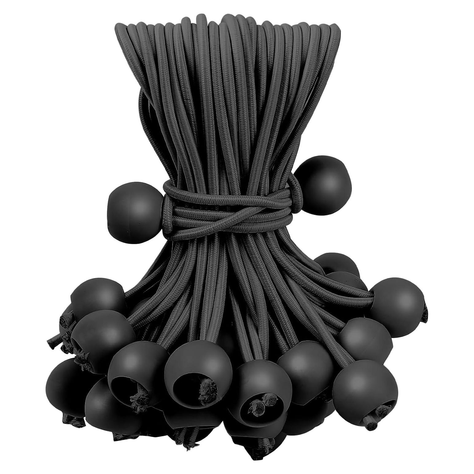 Cuerdas Bungee Negras Skytened 60 Piezas 10.16 cm Alta Resistencia