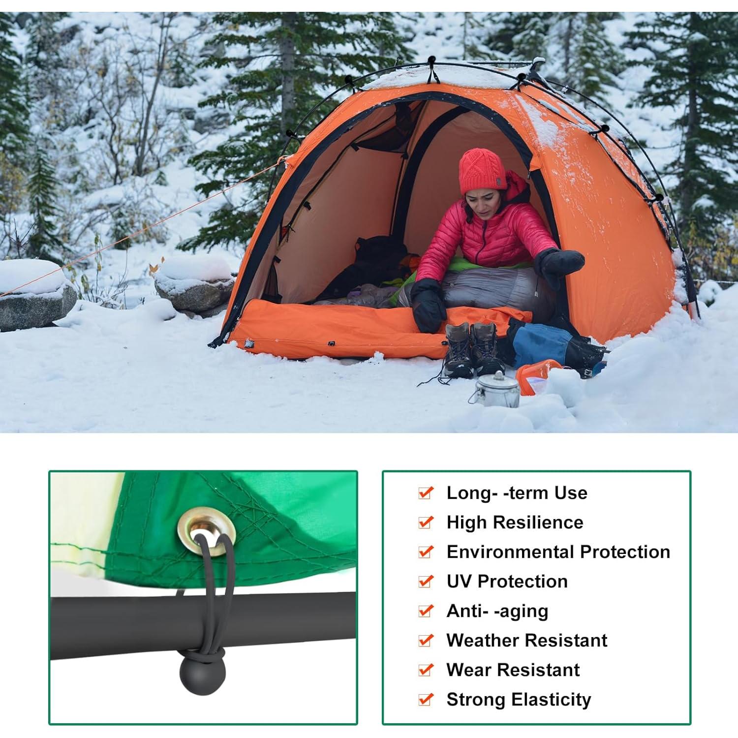 Cuerdas Bungee Negras Skytened 60 Piezas 10.16 cm Alta Resistencia