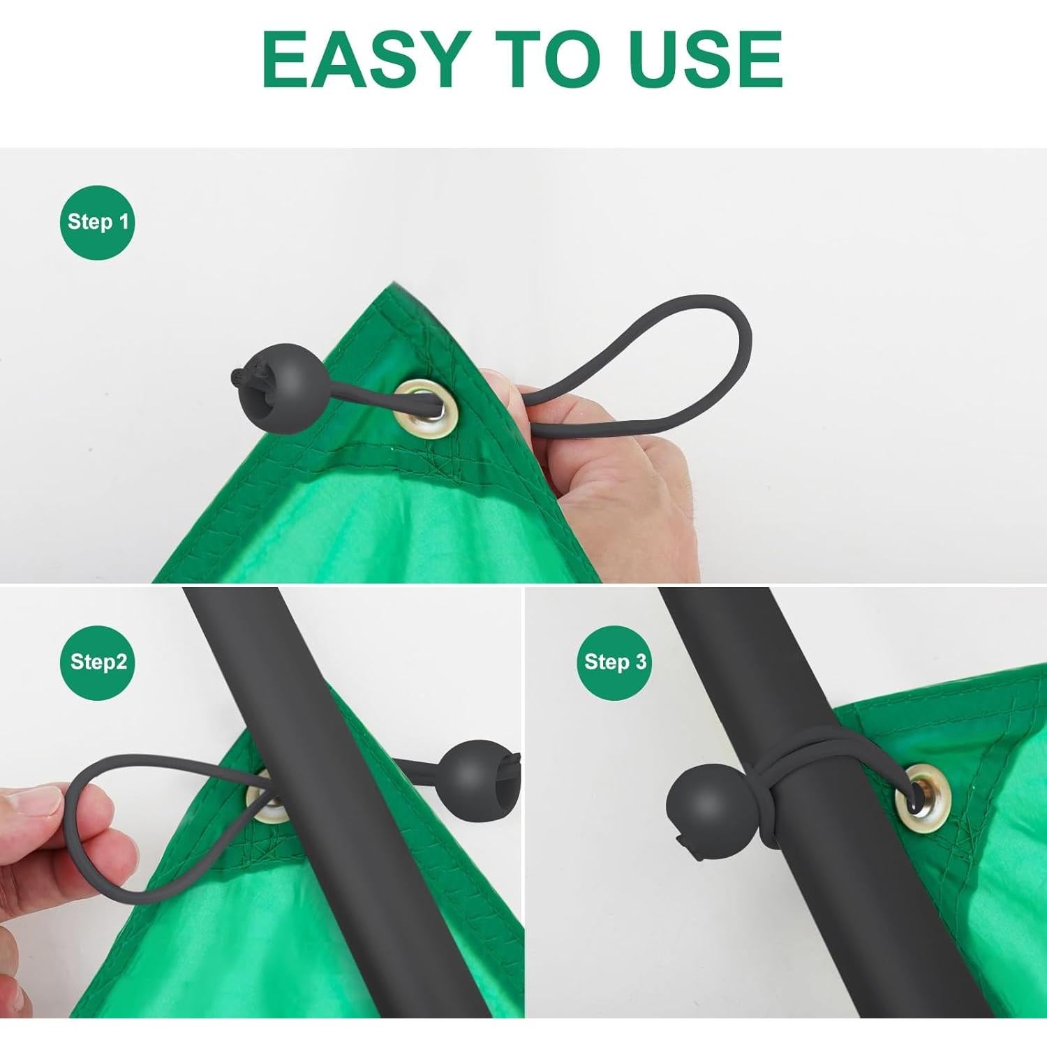 Cuerdas Bungee Negras Skytened 60 Piezas 10.16 cm Alta Resistencia