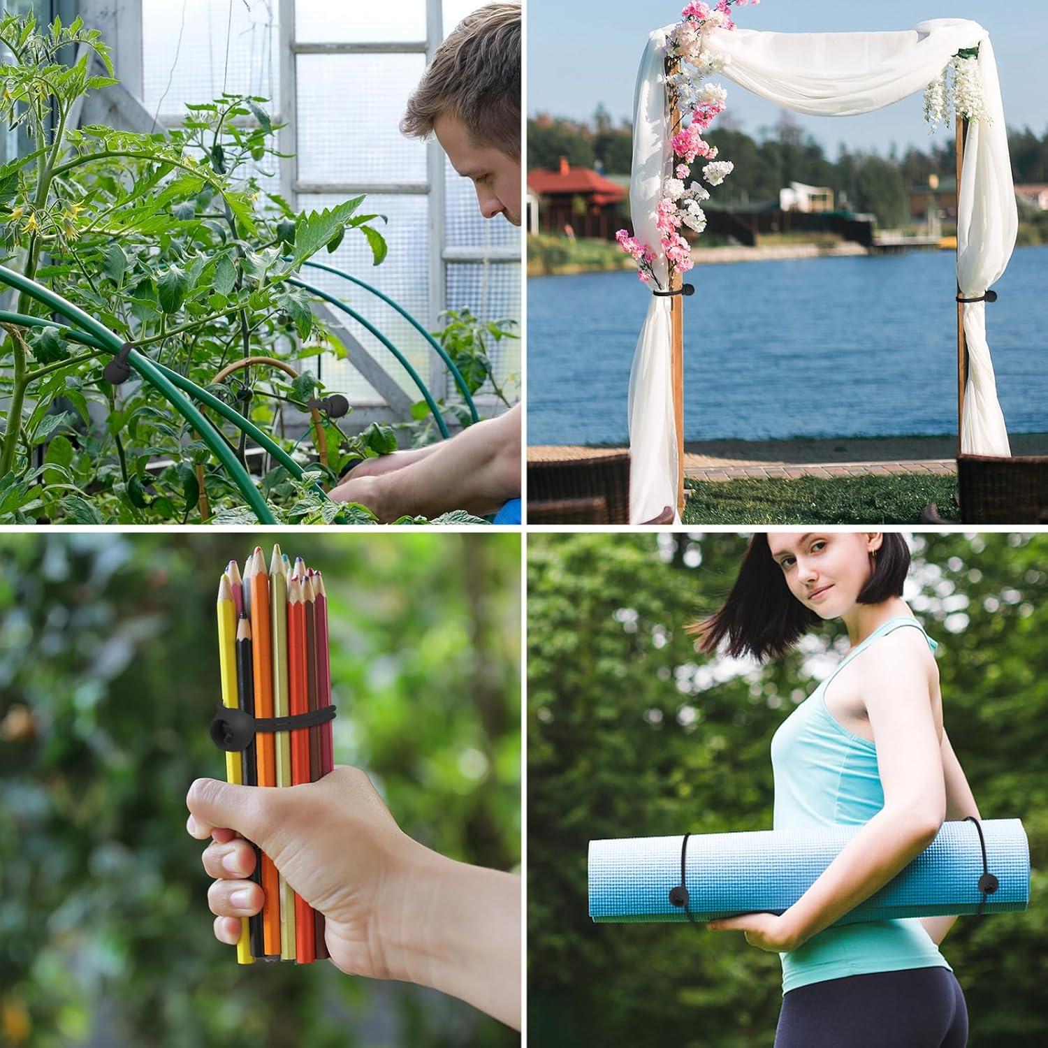 Cuerdas Bungee Negras Skytened 60 Piezas 10.16 cm Alta Resistencia