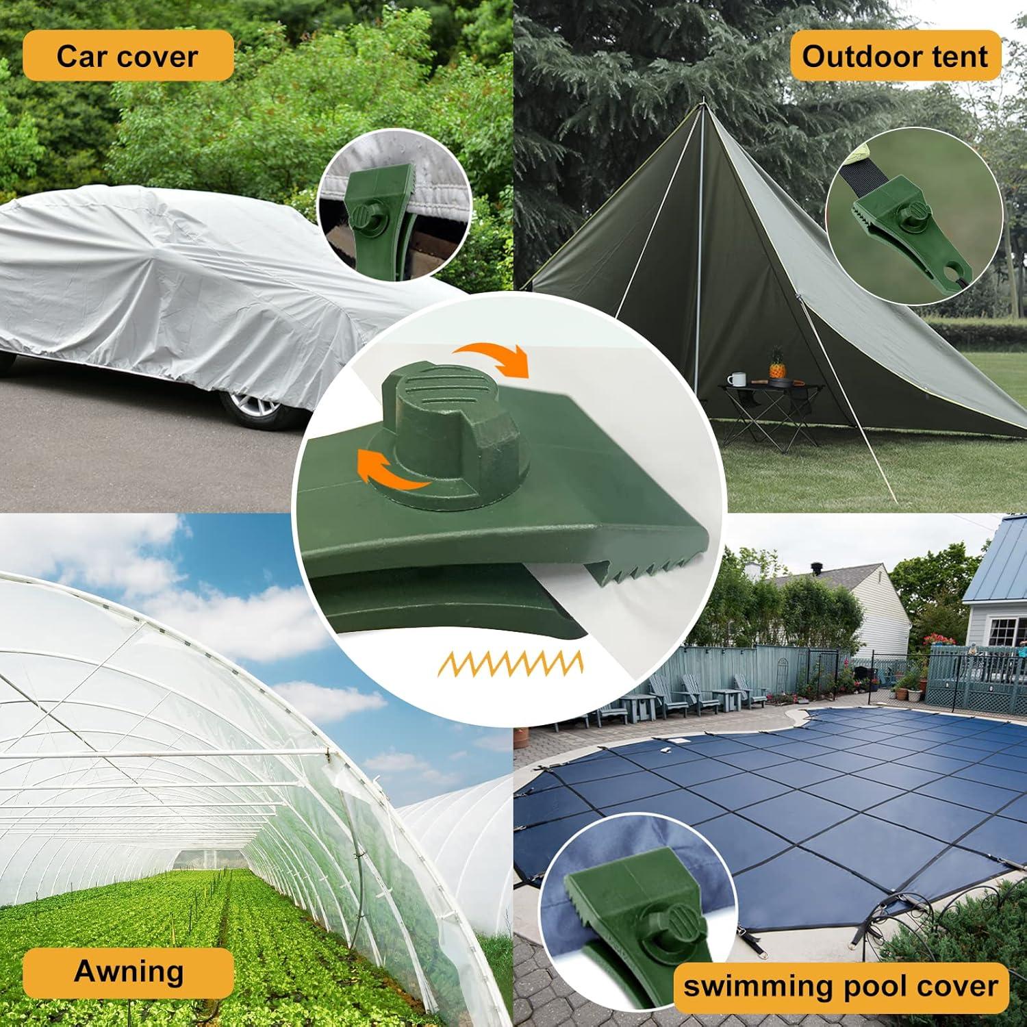 Clips de Lona Vashly 6 PCS Alta Resistencia para Camping