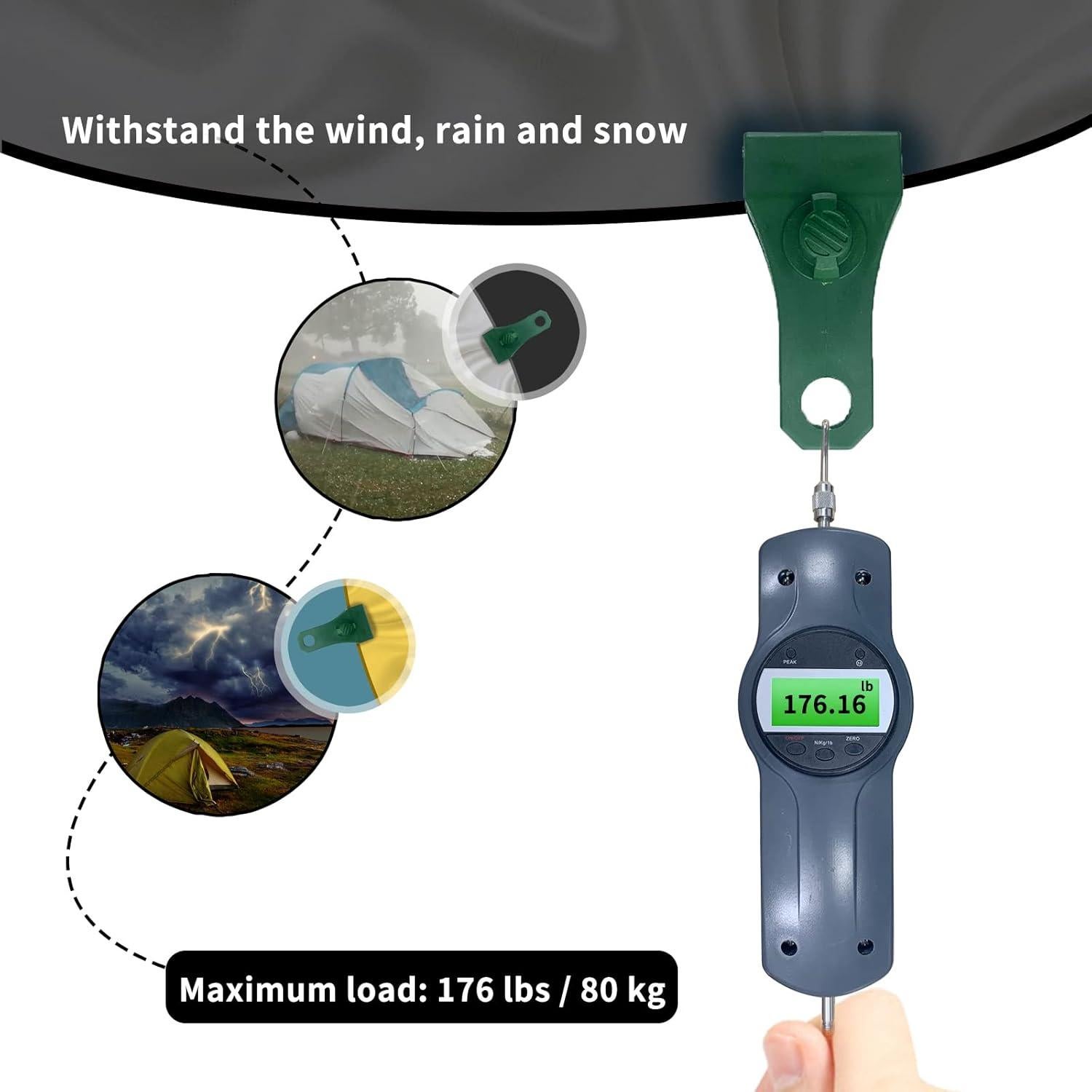 Clips de Lona Vashly 6 PCS Alta Resistencia para Camping