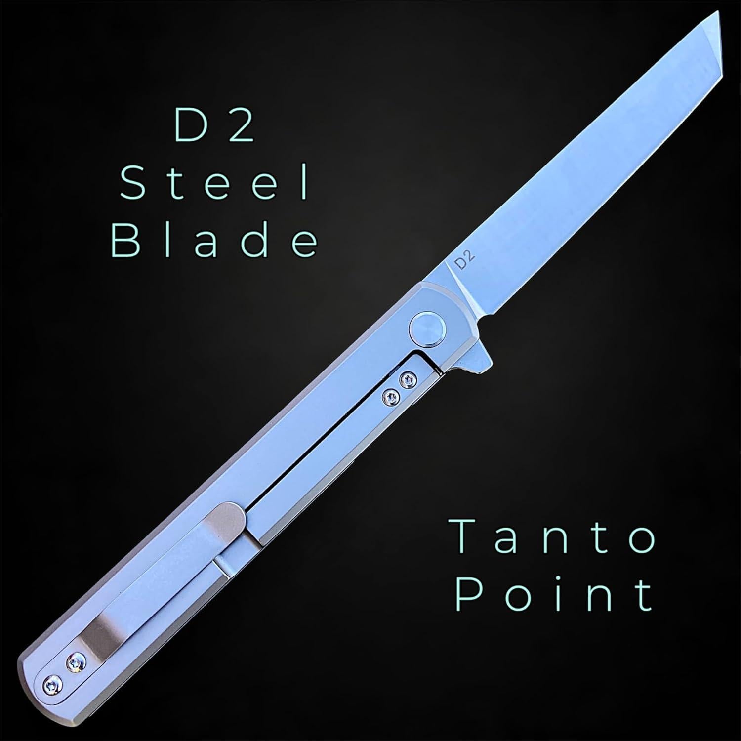 Cuchillo de bolsillo EDC TACTICAL GEARZ Tatsu ST Titanio D2