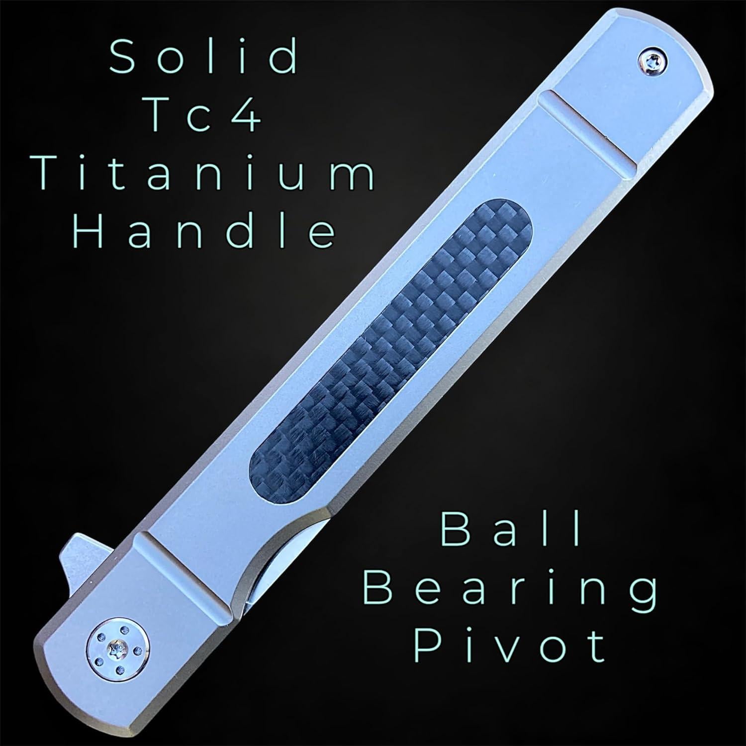 Cuchillo de bolsillo EDC TACTICAL GEARZ Tatsu ST Titanio D2