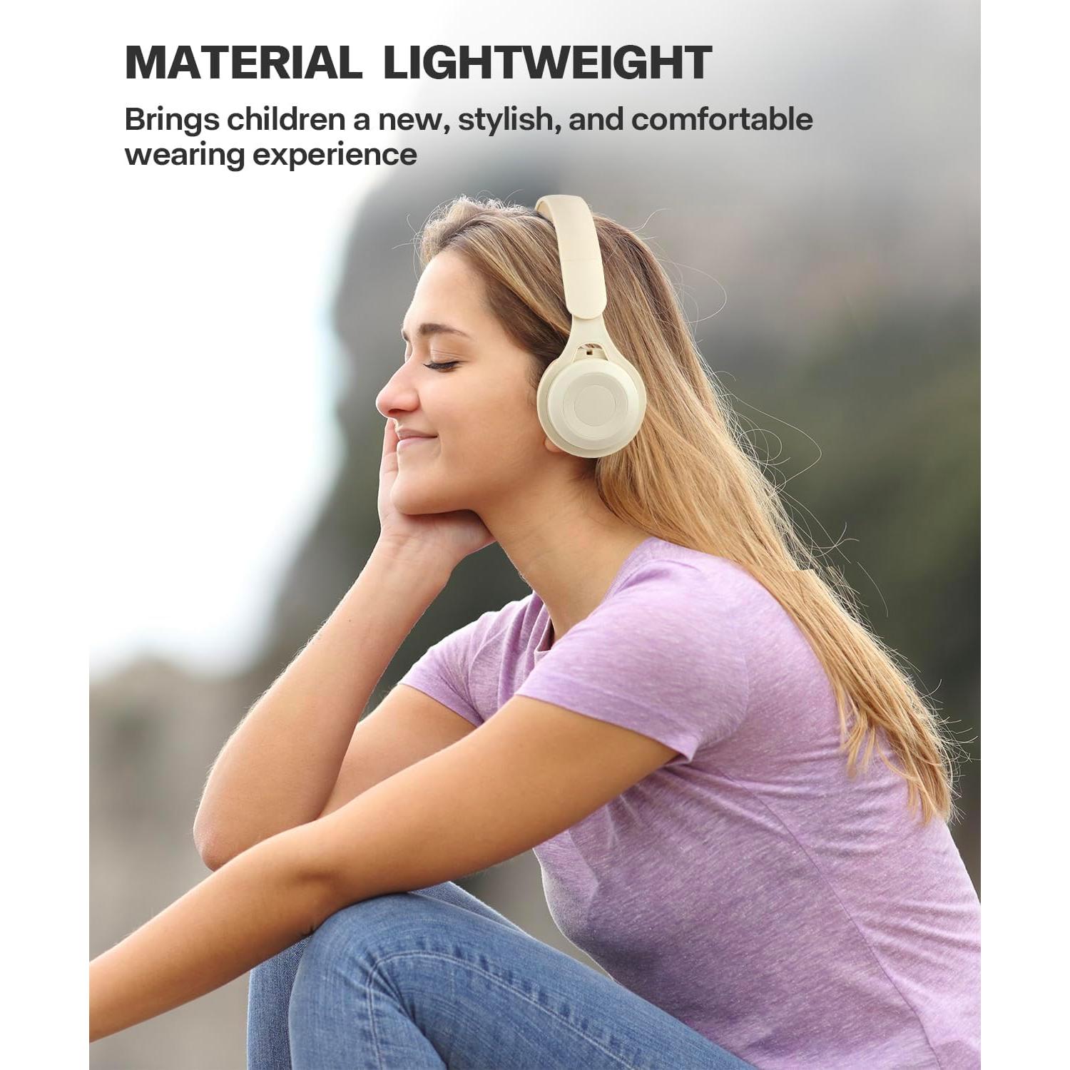 Auriculares Bluetooth para Niños SCK-08 Beige, Sonido HD