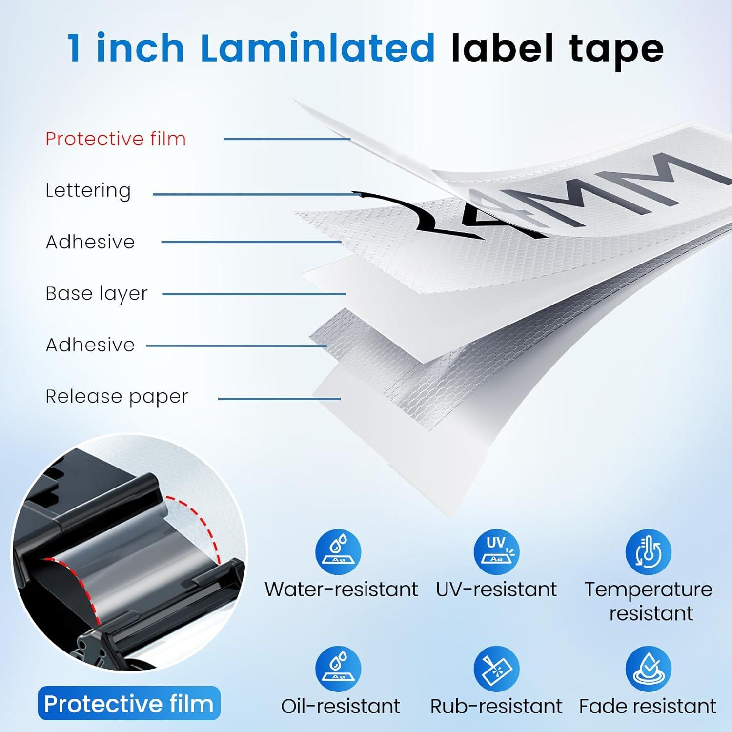 Cinta de Etiquetas Laminada Blanca 24mm Label KINGDOM TZe-251