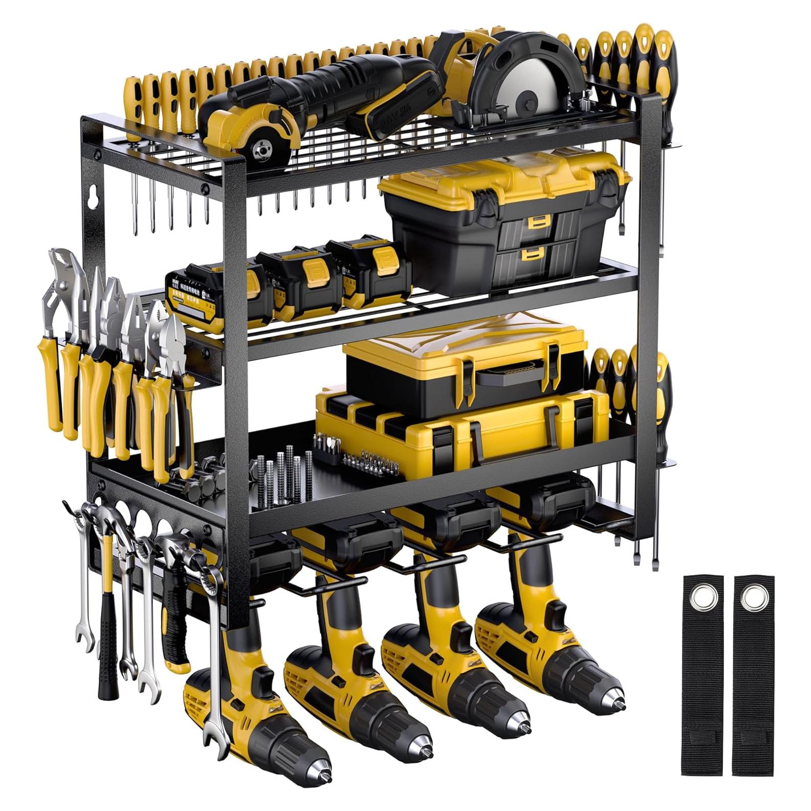 Organizador de Herramientas Nacial Montaje en Pared 4 Capas Negro