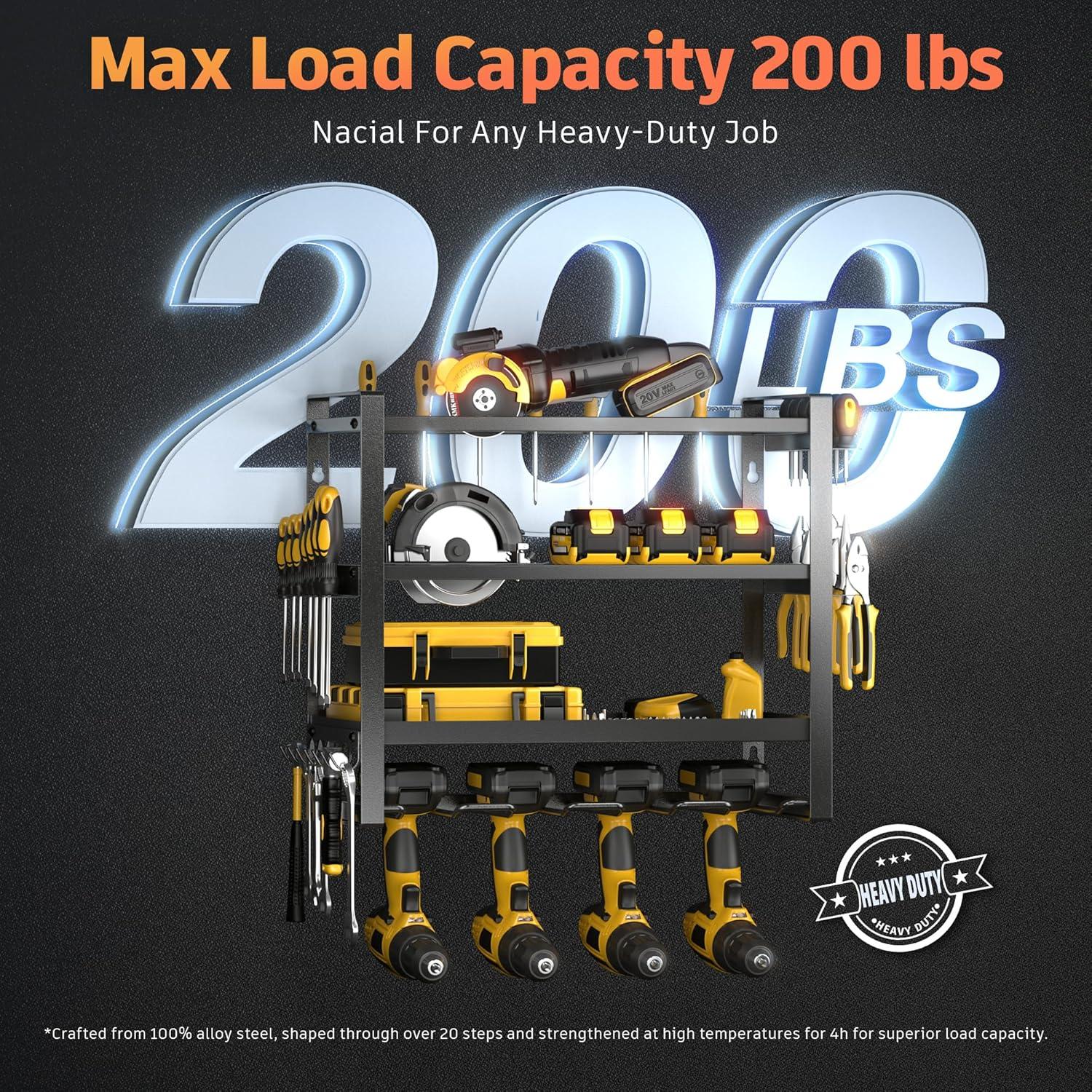 Organizador de Herramientas Nacial Montaje en Pared 4 Capas Negro