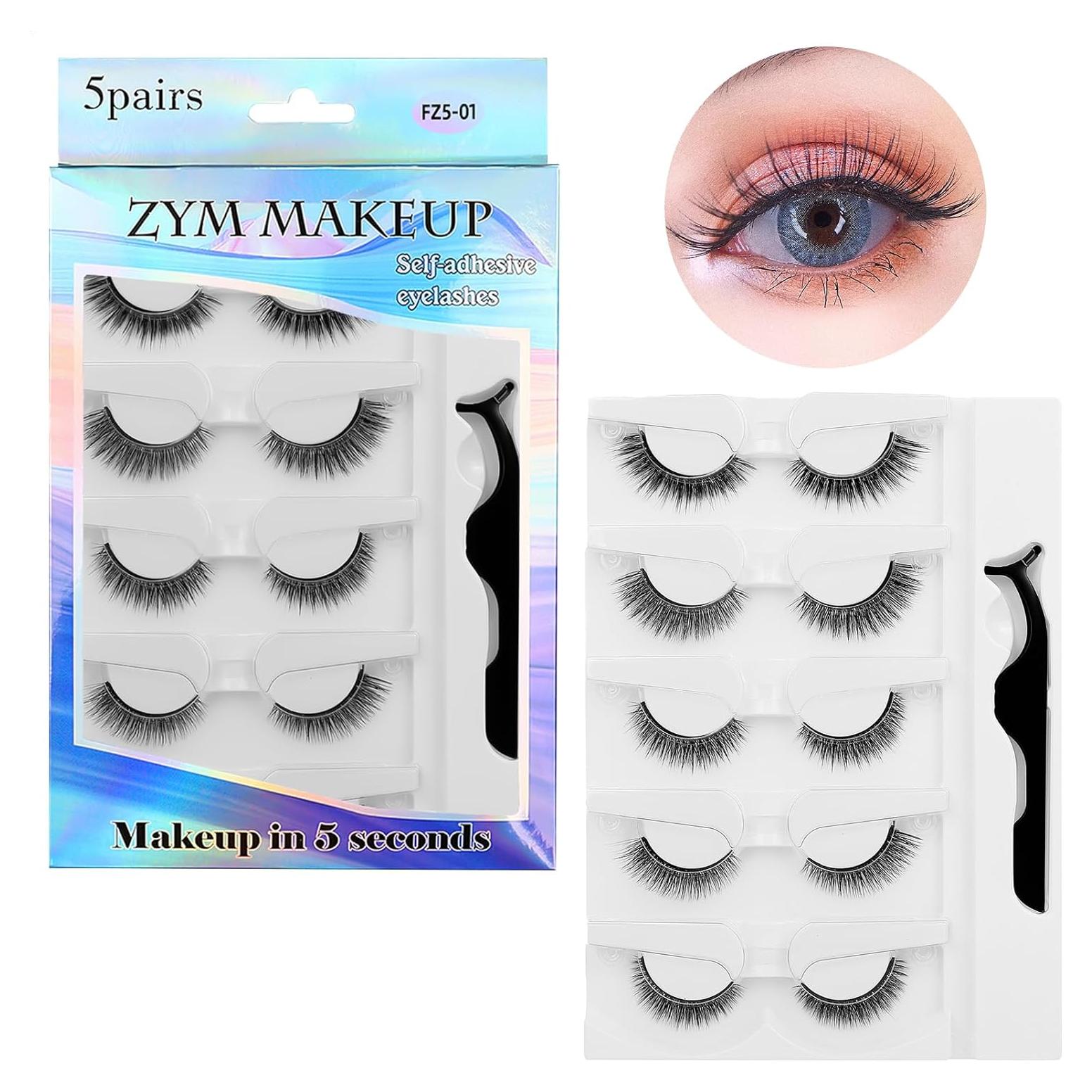 Pestañas Postizas Autoadhesivas EZTZMCN - 10 Pcs Naturales