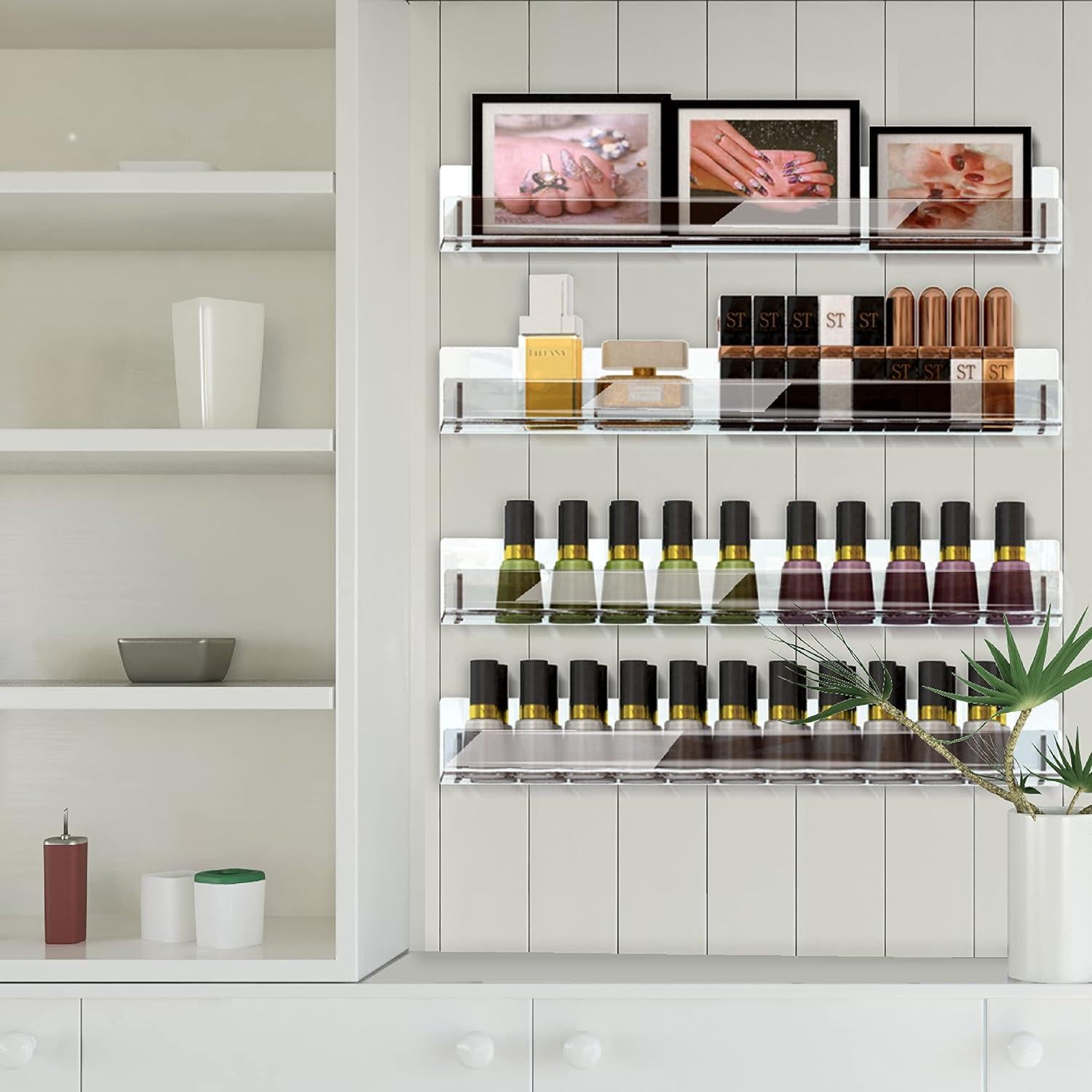 Estantes de acrílico transparente RORKIM 15" - Paquete de 4