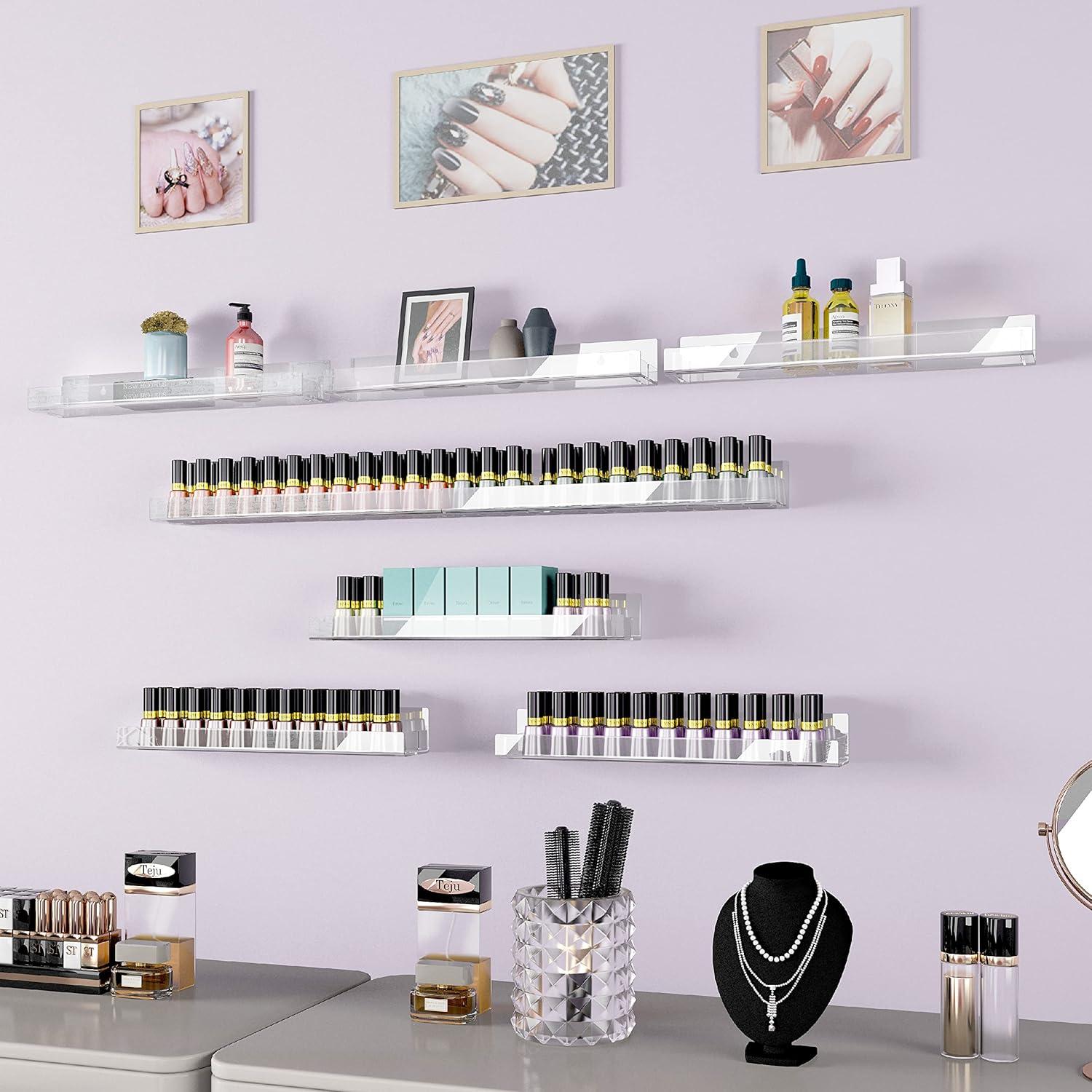 Estantes de acrílico transparente RORKIM 15" - Paquete de 4