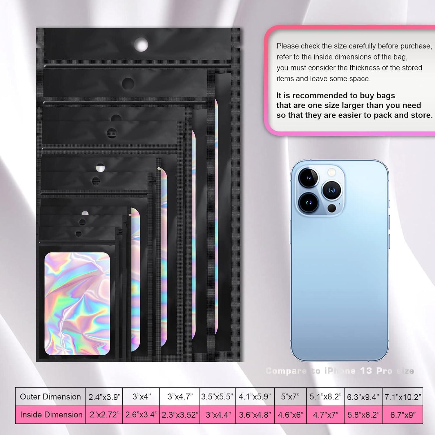 Paquete de 100 Bolsas Mylar Reutilizables MR.KIANGCI 7.62x10.16 cm