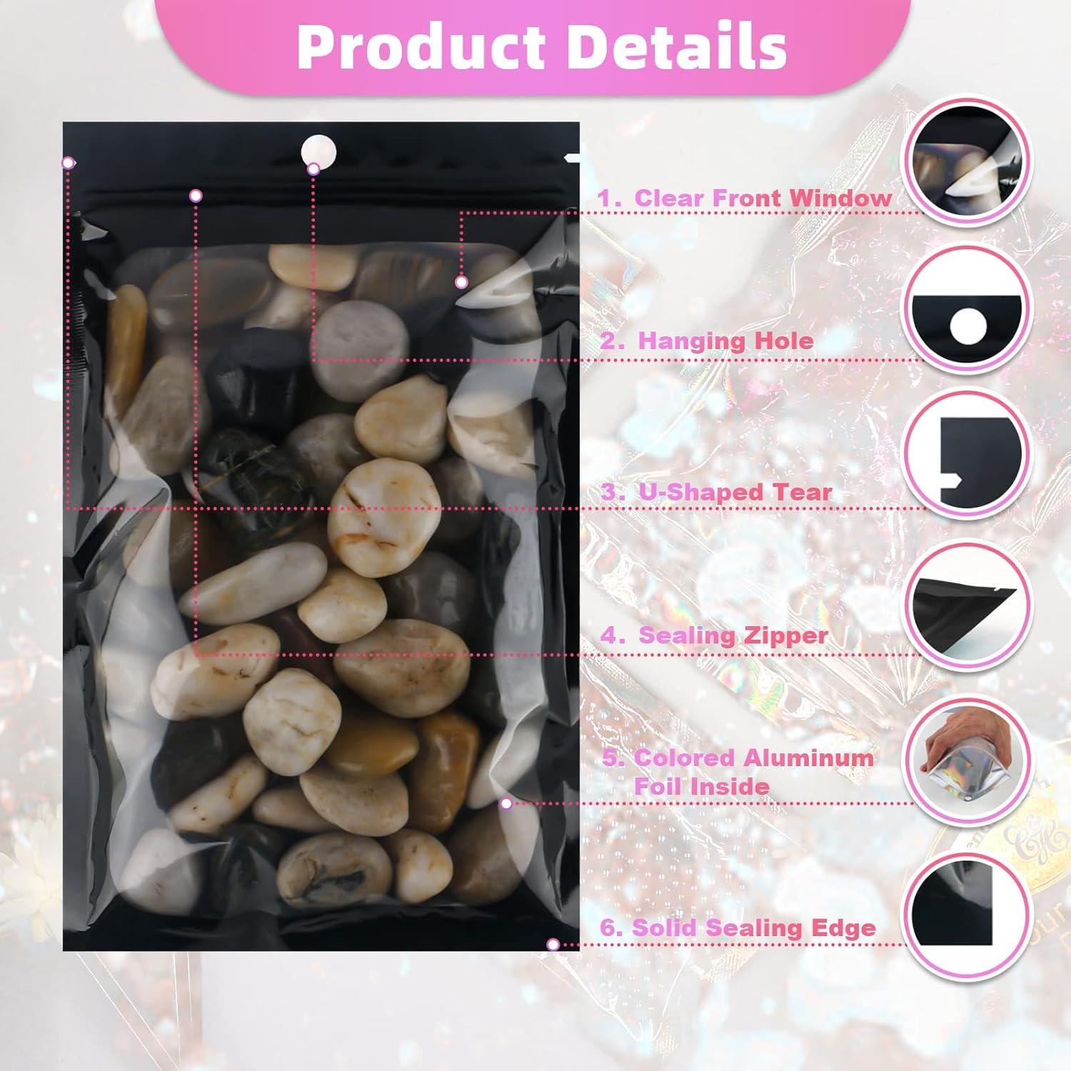 Paquete de 100 Bolsas Mylar Reutilizables MR.KIANGCI 7.62x10.16 cm