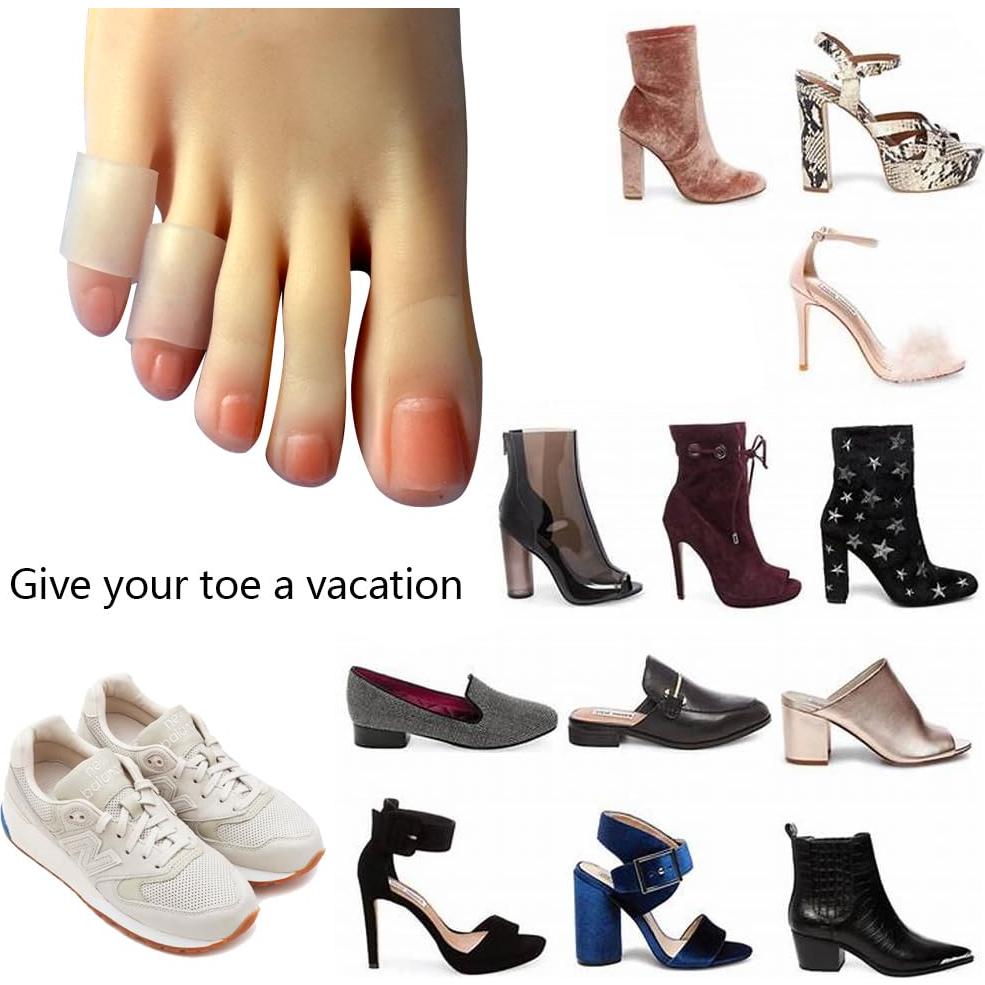 Paquete de 10 Protectores de Dedos del Pie Hoogoo Translucidos