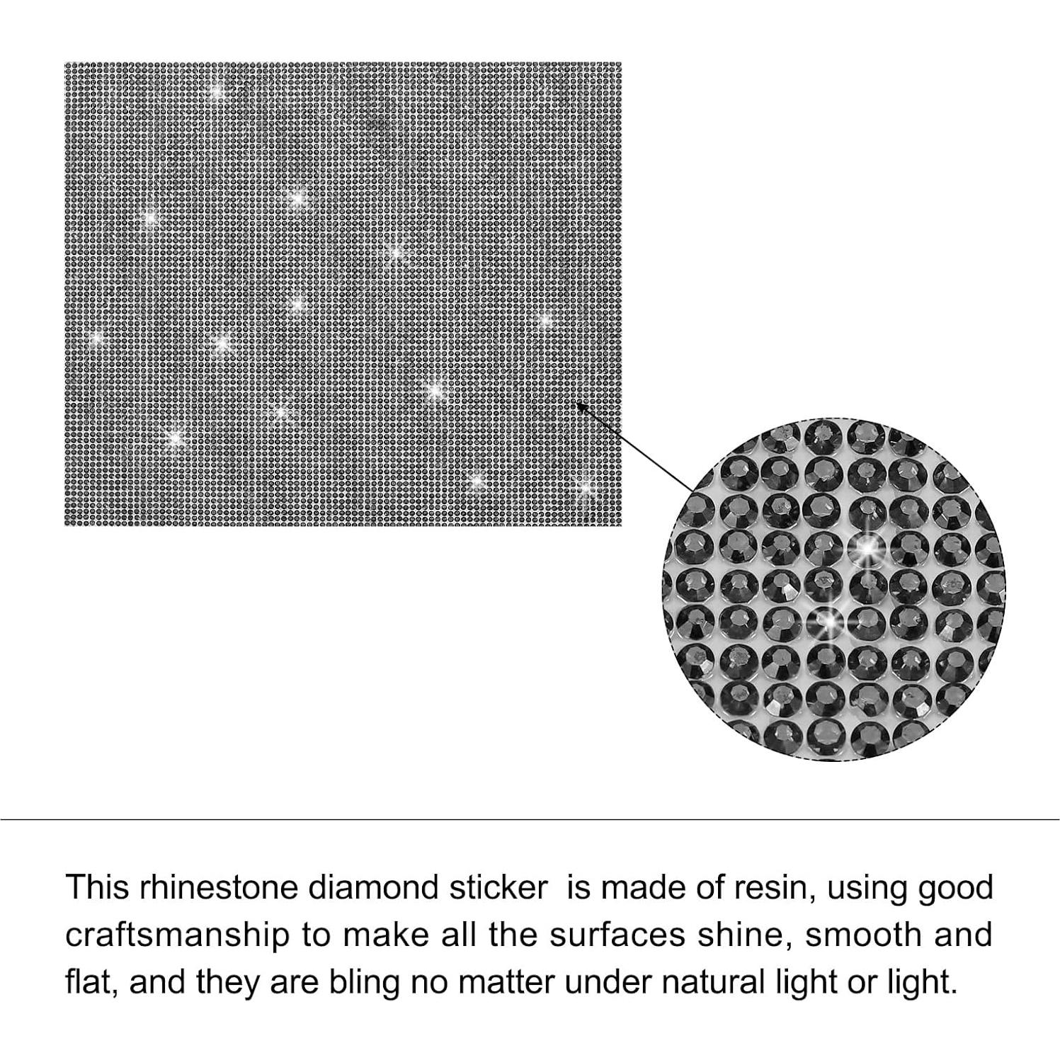 Hoja Autoadhesiva de Rhinestone Brillante MECCANIXITY 24x20cm Negro