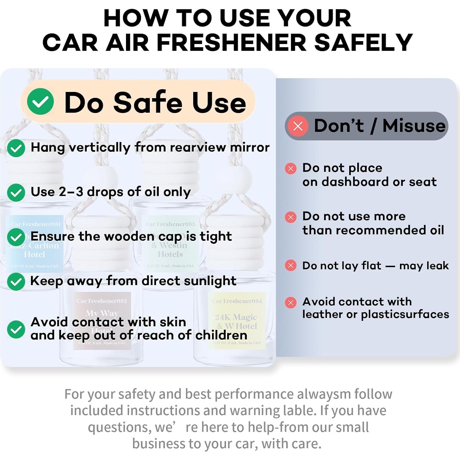 Ambientador de Auto Colgante 4 Fragancias de Hotel - 8ml