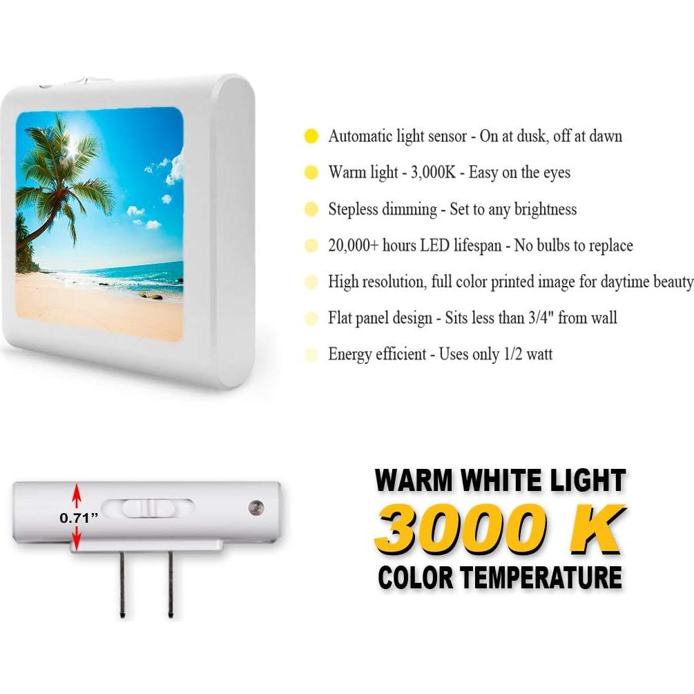 Luz Nocturna LED Art Plates Regulable con Sensor Automático