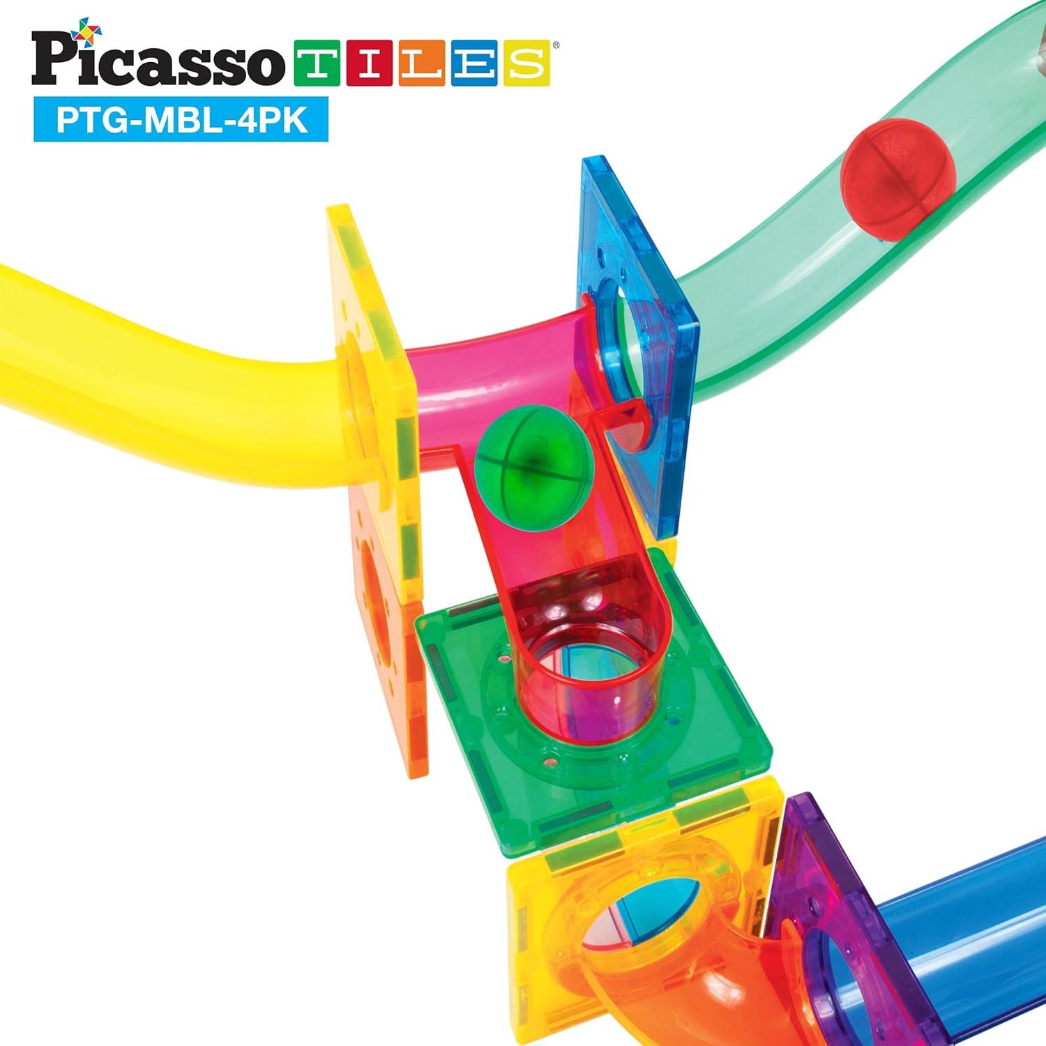 PicassoTiles 4 Piezas Canicas para Pistas Magnéticas 3D