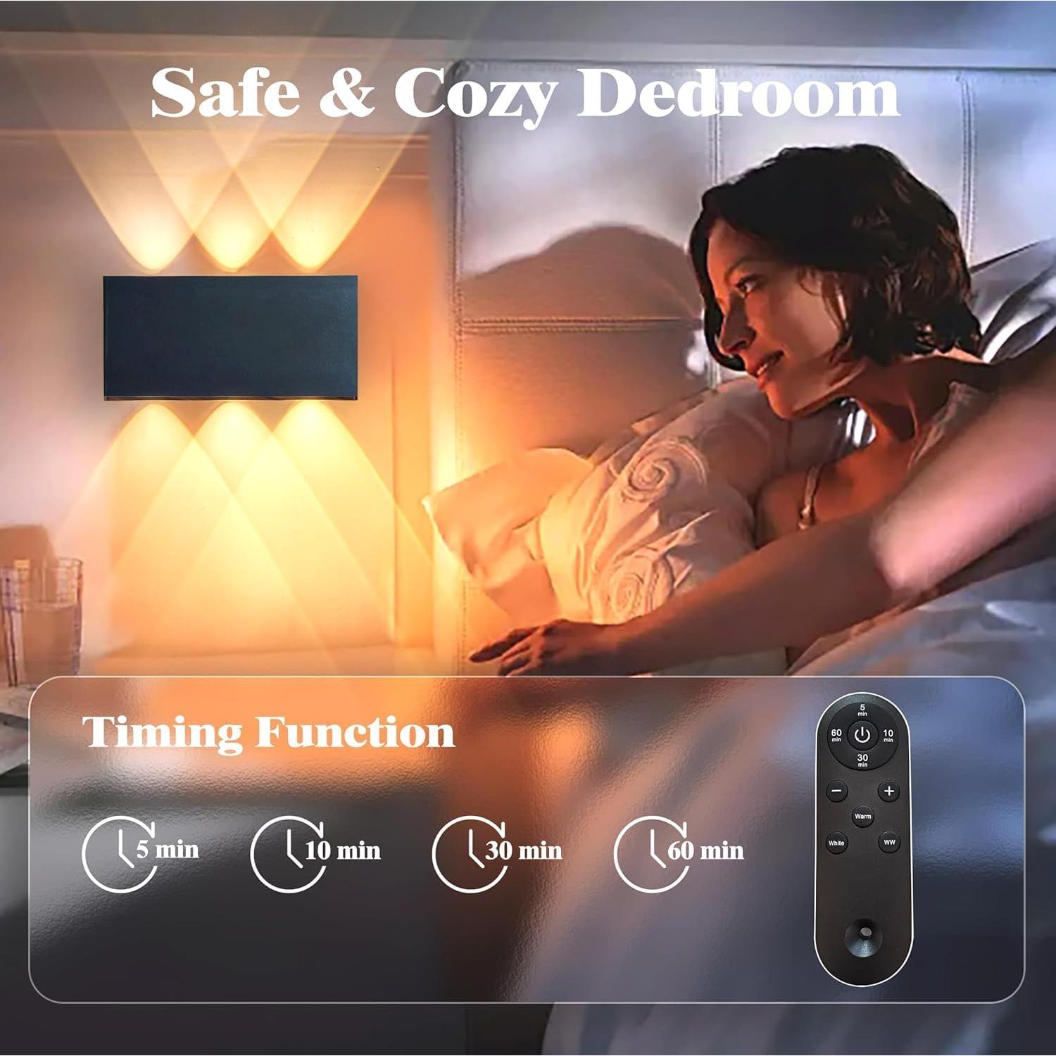 Aplique de Pared LED Shelprojsu Recargable 5200mAh Negro