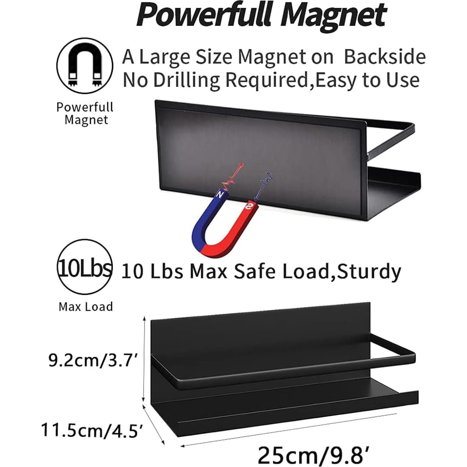 Estantes Magnéticos para Especias YJSMO - Paquete de 2, 3.6 kg