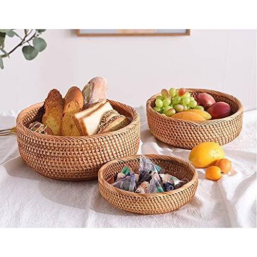 Juego de 3 Canastas de Almacenamiento YANGQIHOME Rattan Natural