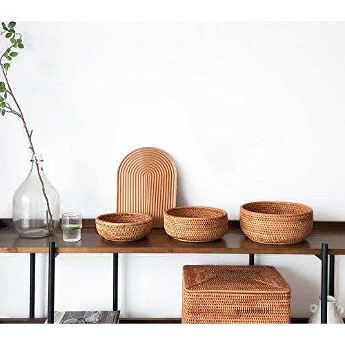 Juego de 3 Canastas de Almacenamiento YANGQIHOME Rattan Natural